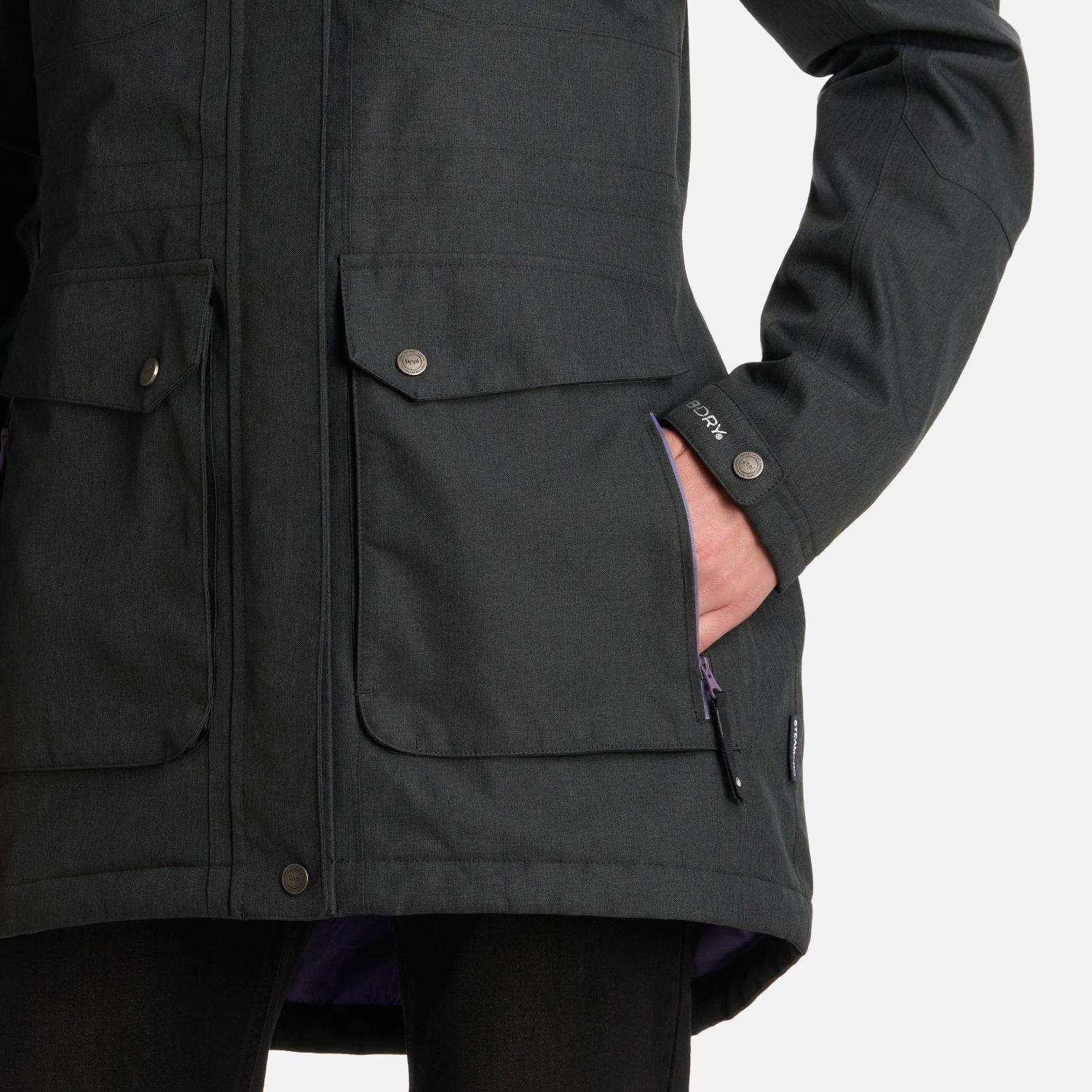 Chaqueta Mujer Roble B-Dry Hoody Melange Negro Lippi I25-6