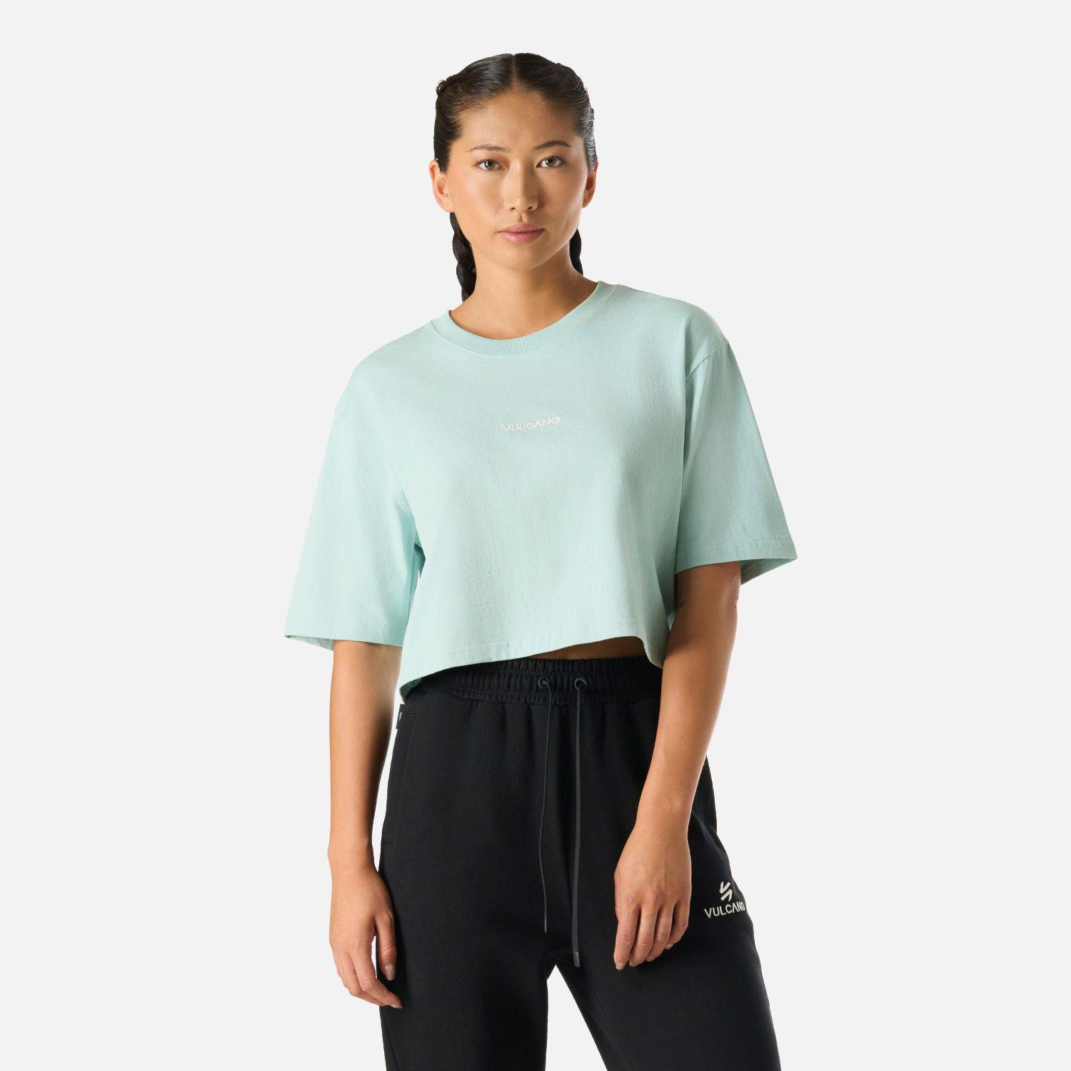 Polera Mujer Cool Down Crop T-Shirt Jade Vulcano-0