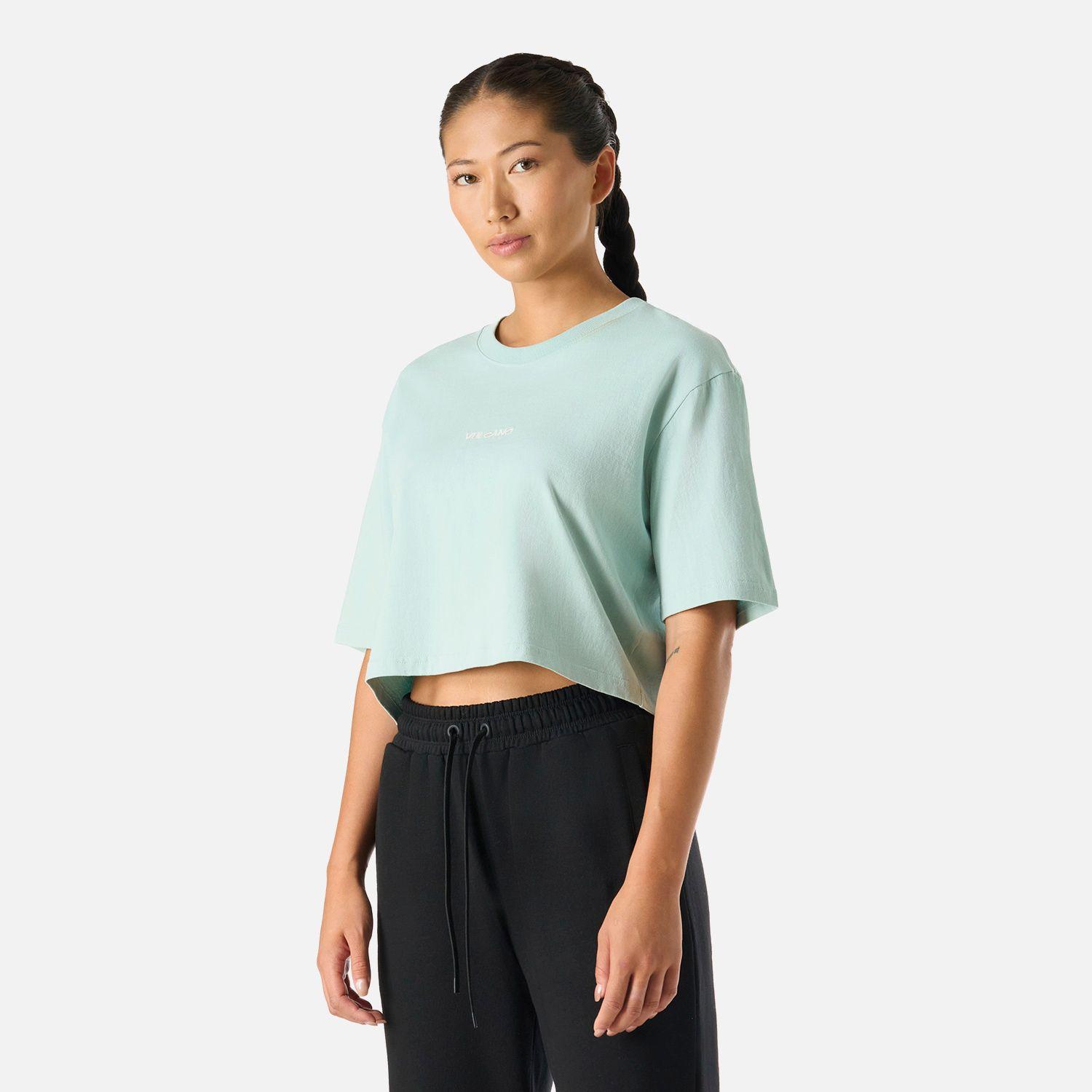 Polera Mujer Cool Down Crop T-Shirt Jade Vulcano-1