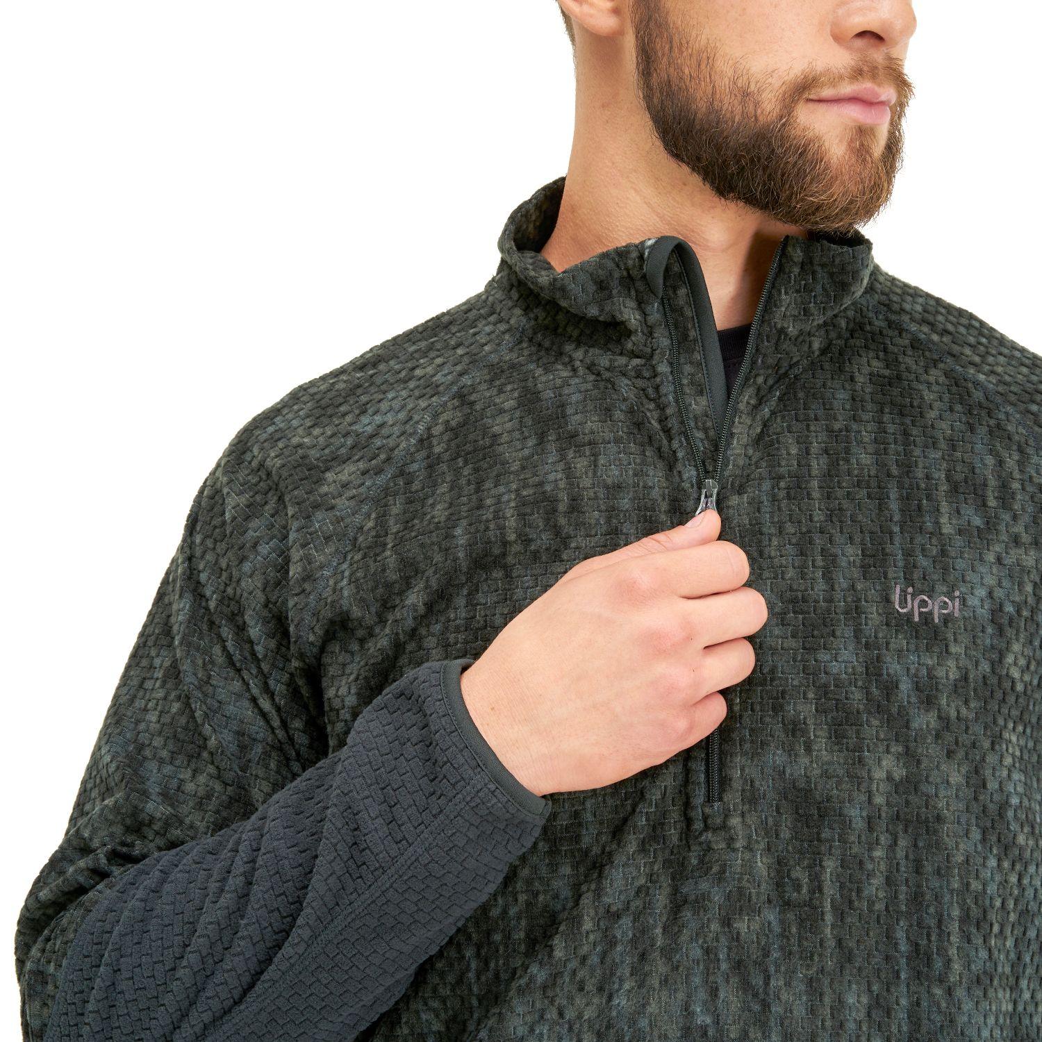 Poleron Hombre Jacaranda Nano-F 14 Zip Print Verde Lippi I20-4