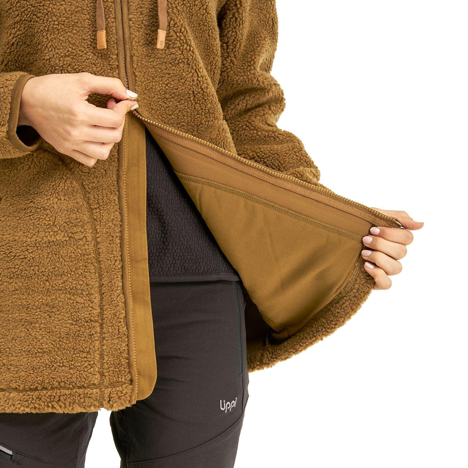 Chaqueta Mujer Valley Sherpa-Pro Hoody Jacket Mostaza Oscuro Lippi-5