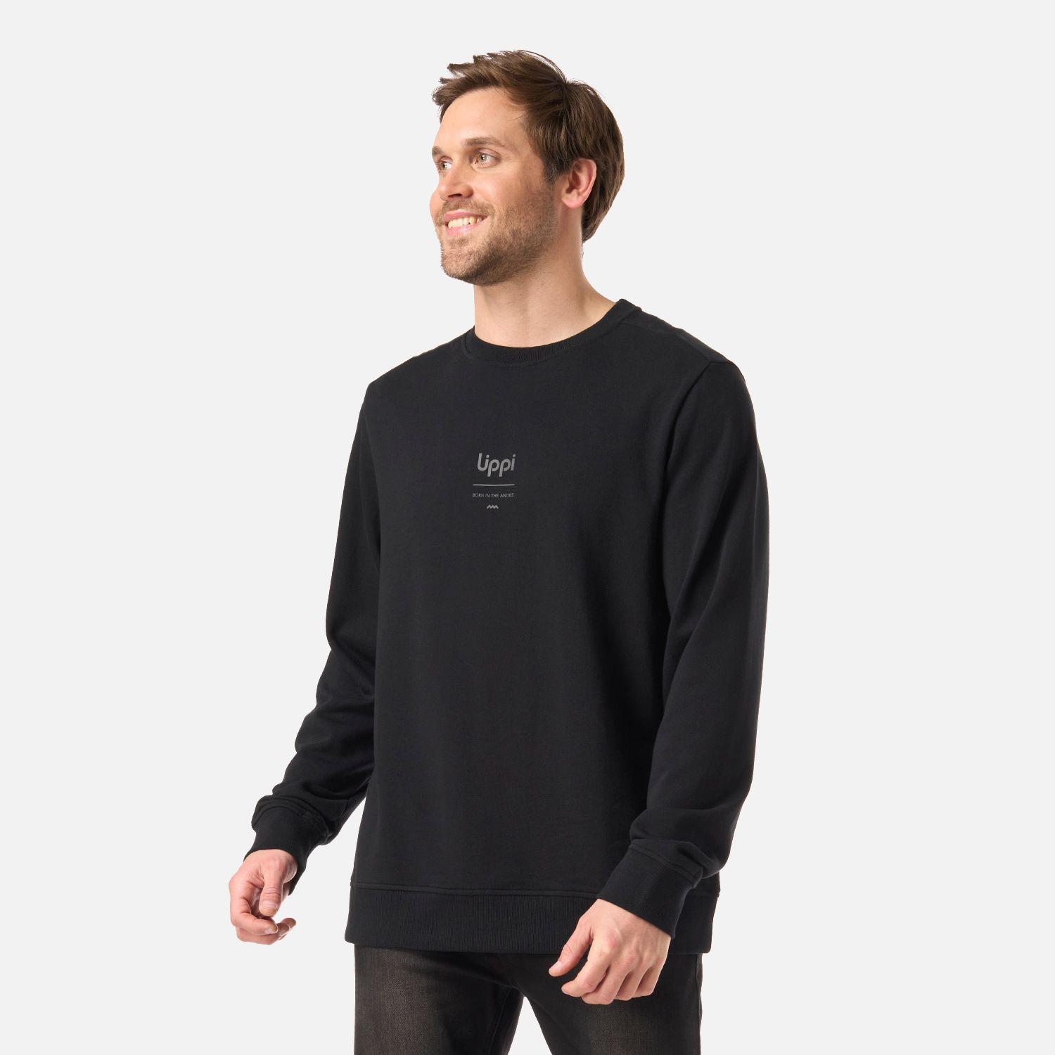 Polerón Hombre Ulmo Mid Point Crewneck Sweatshirt Negro Lippi V26-1