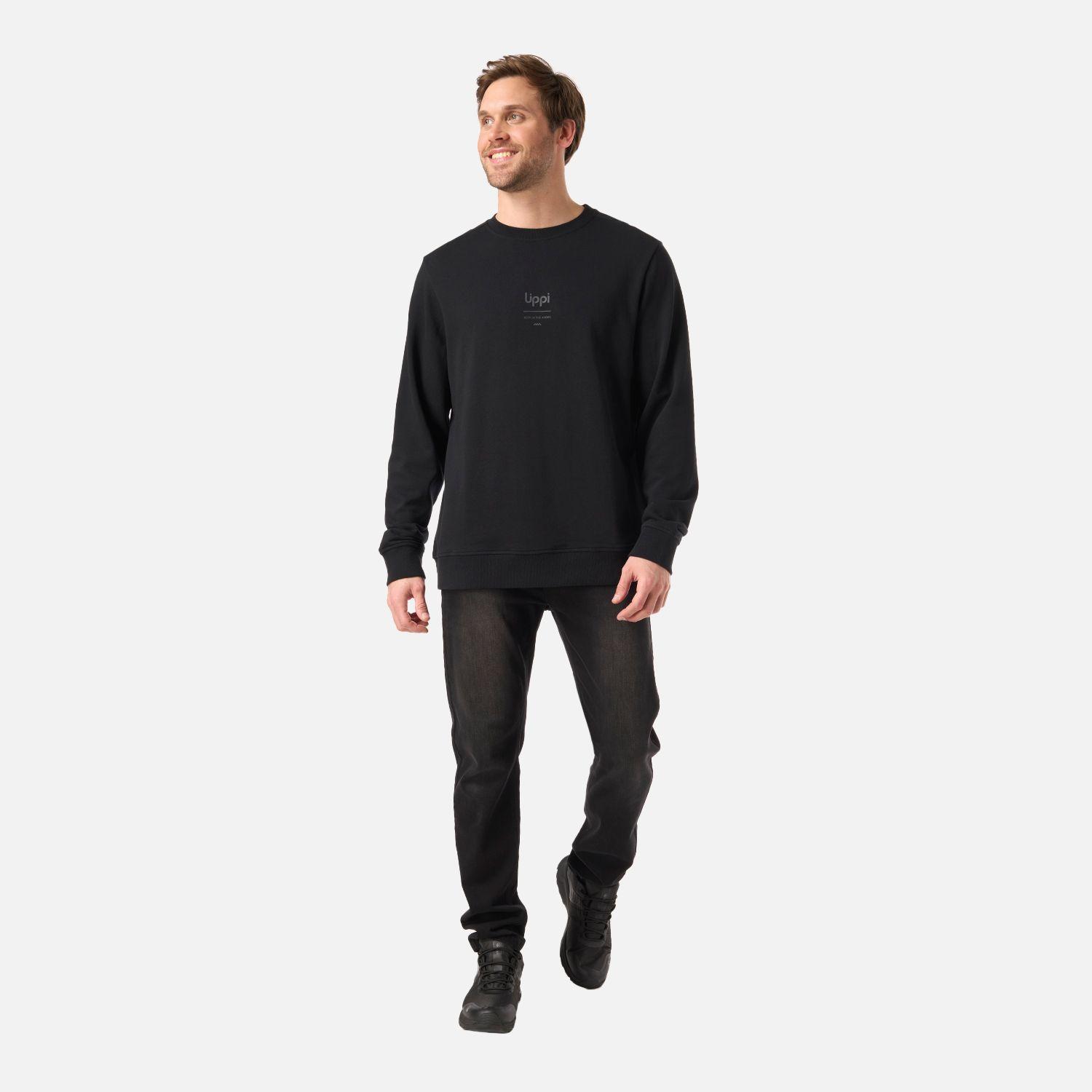 Polerón Hombre Ulmo Mid Point Crewneck Sweatshirt Negro Lippi V26-4