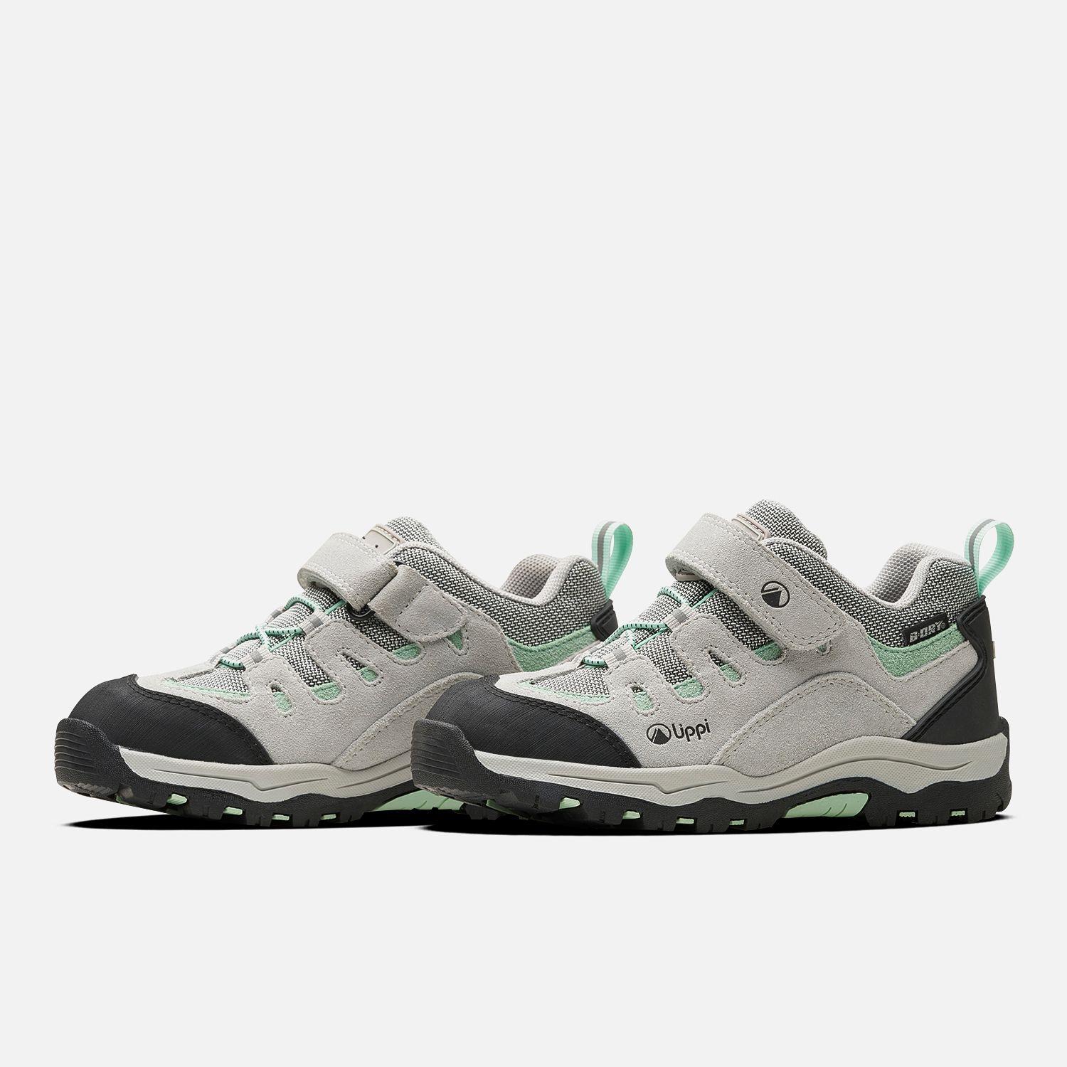 Zapato Niña  Puelo CS Low Velcro Gris Claro Verde Agua Lippi-2