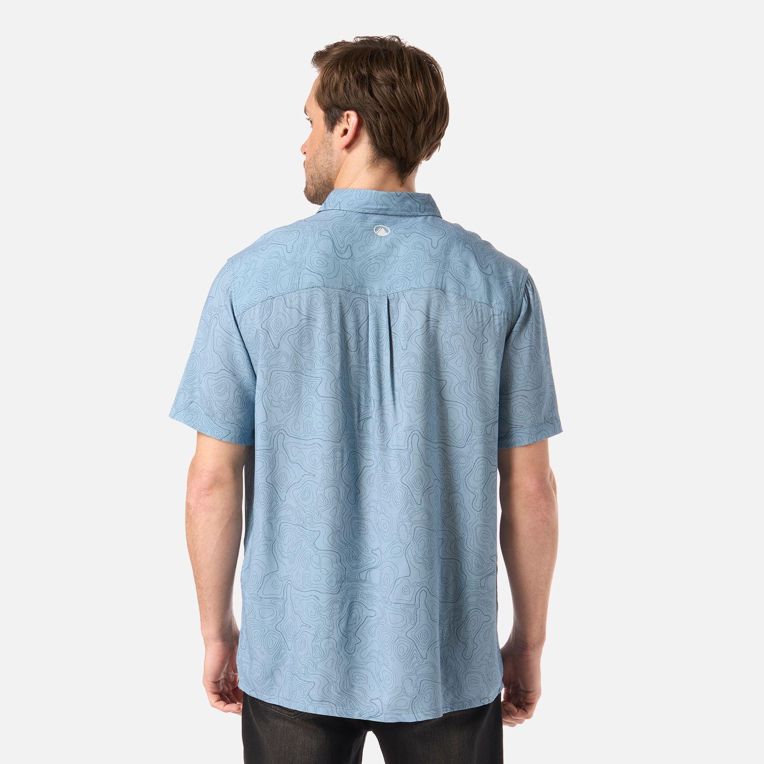 Camisa Hombre SeaSide Short Sleeve Shirt Print Azul Piedra Lippi V26-2