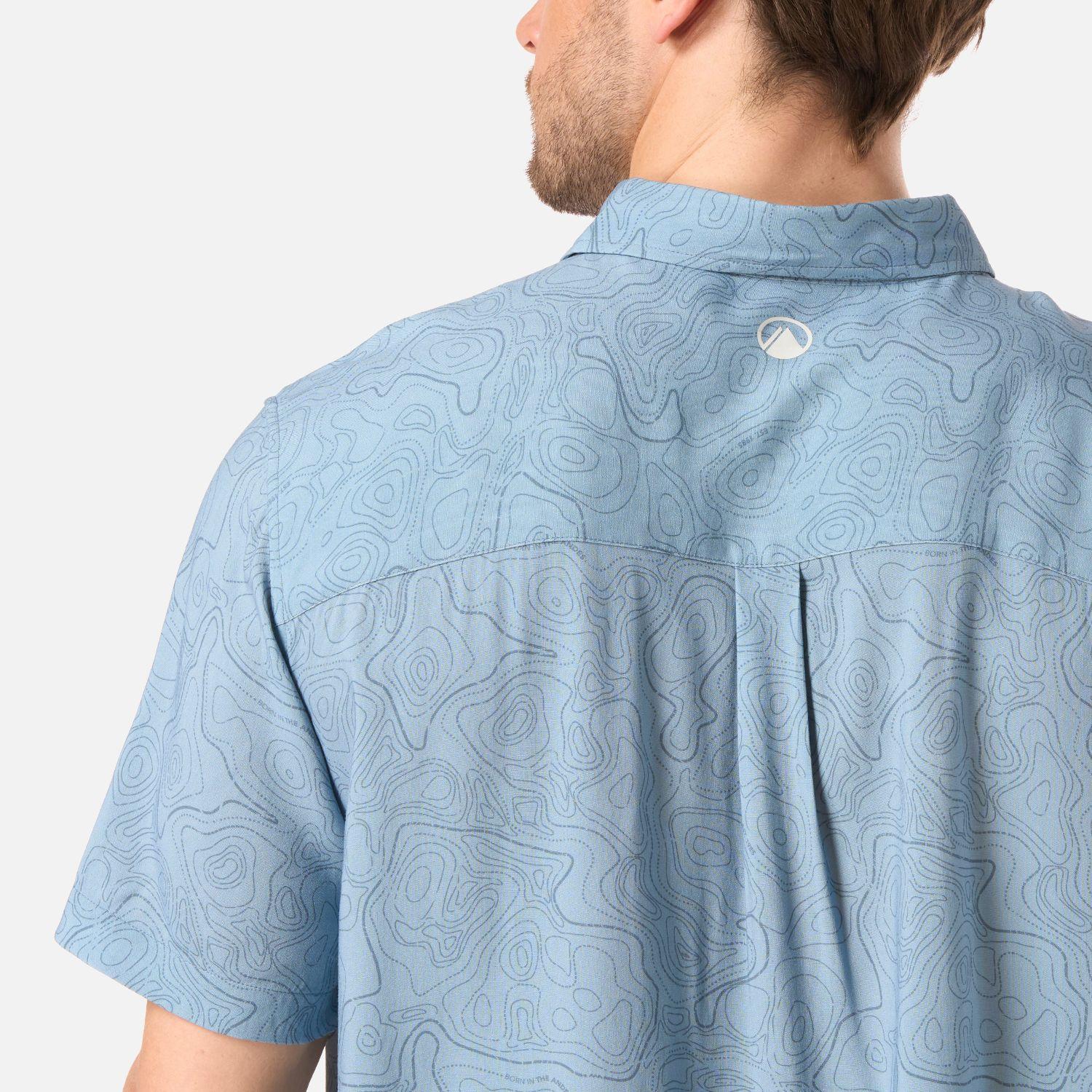 Camisa Hombre SeaSide Short Sleeve Shirt Print Azul Piedra Lippi V26-4