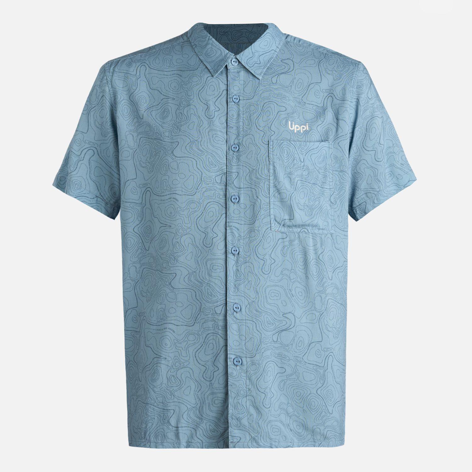 Camisa Hombre SeaSide Short Sleeve Shirt Print Azul Piedra Lippi V26-6