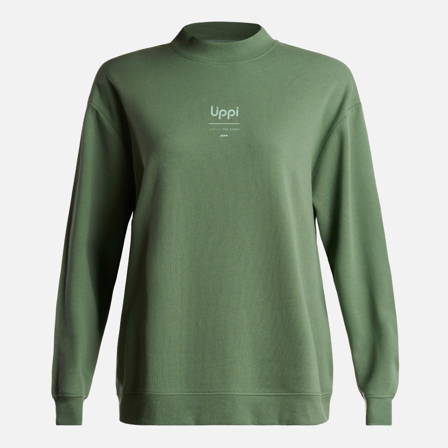 Poleron Mujer  Ulmo Mid Point Crewneck Sweatshirt Verde Claro Lippi-0
