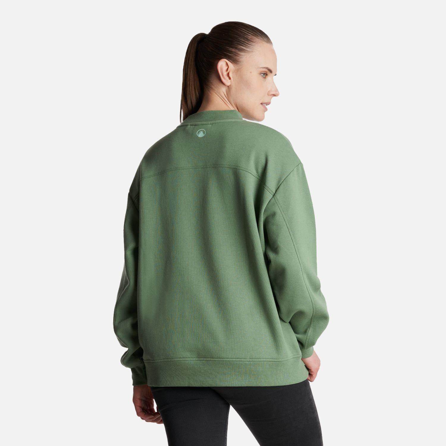 Poleron Mujer  Ulmo Mid Point Crewneck Sweatshirt Verde Claro Lippi-3