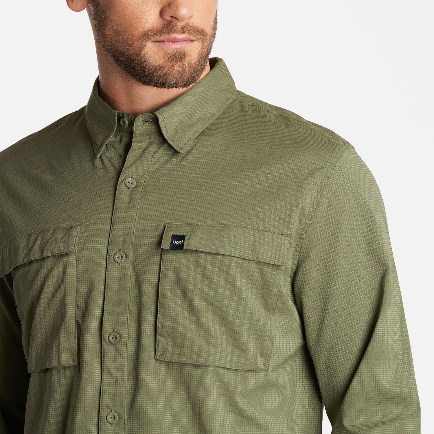 Camisa Hombre Rosselot Long Sleeve Q-Dry Shirt Verde Musgo Lippi-4