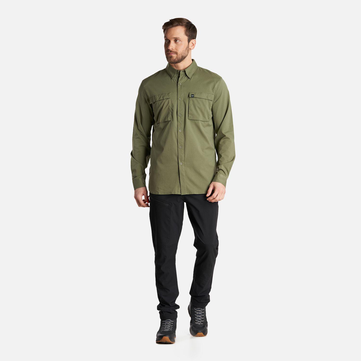 Camisa Hombre Rosselot Long Sleeve Q-Dry Shirt Verde Musgo Lippi-6
