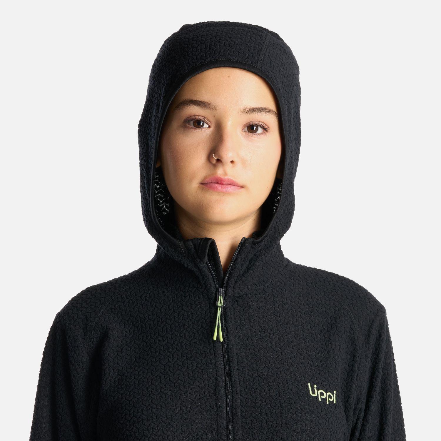 Poleron Teen Girl Mild Nano-F 14 Zip Hoody Negro Lippi I24-4