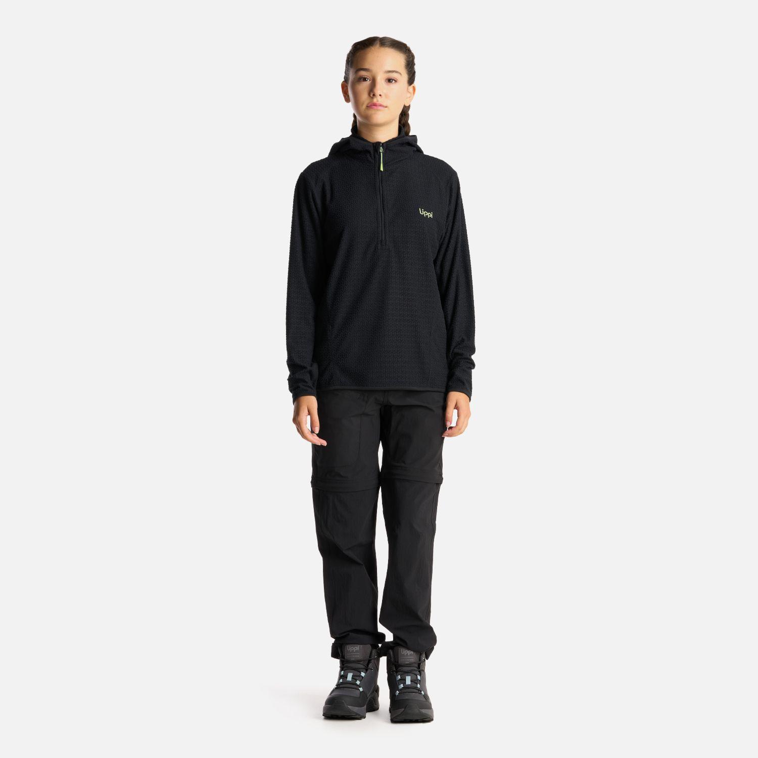 Poleron Teen Girl Mild Nano-F 14 Zip Hoody Negro Lippi I24-5