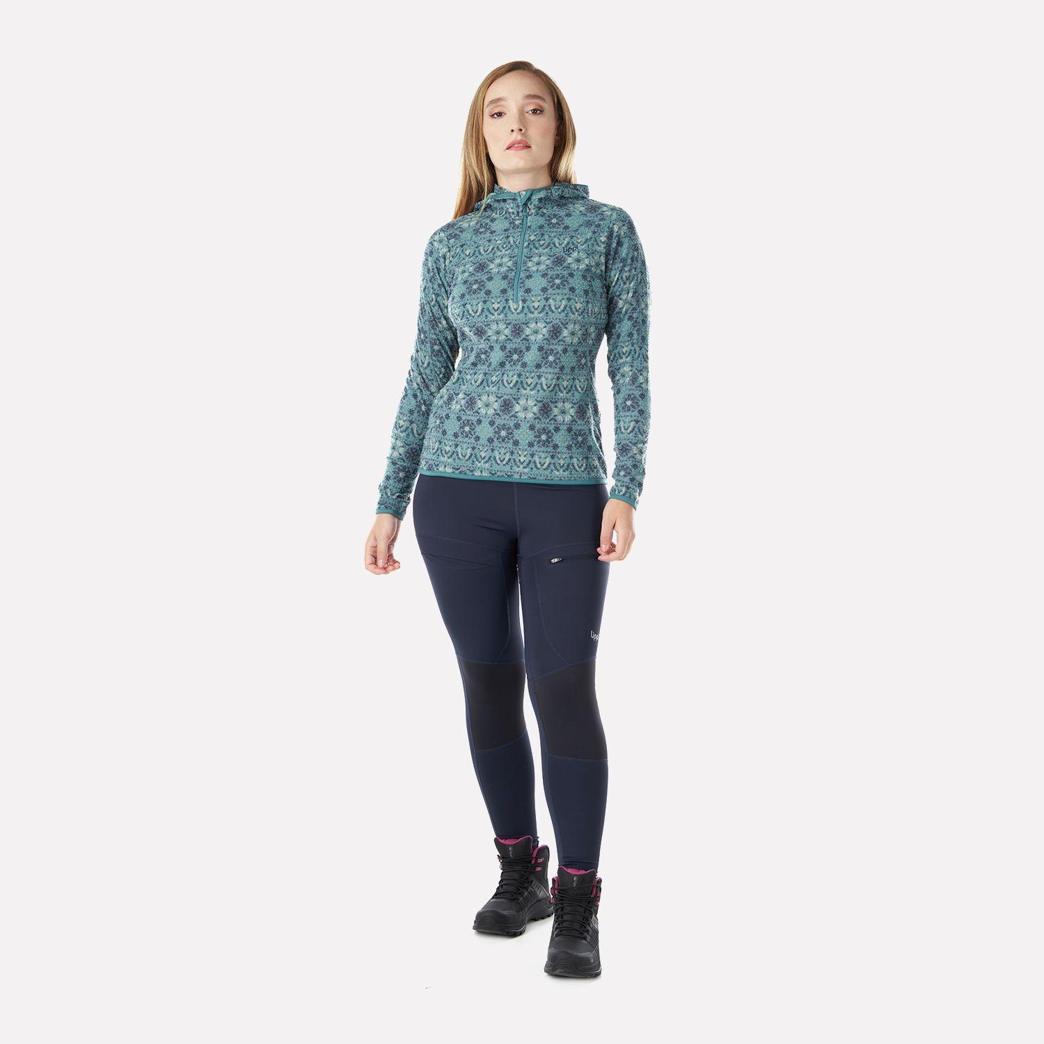 Poleron Mujer Jacaranda Nano-F 14 Zip Hoody Print Jade Oscuro Lippi-5