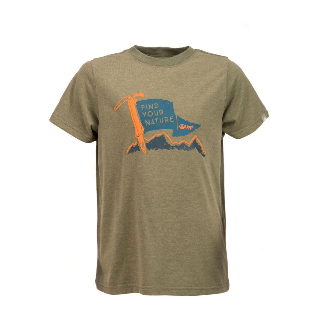 Polera Niño Summit Flag UV-Stop T-Shirt Melange Verde Lippi-0