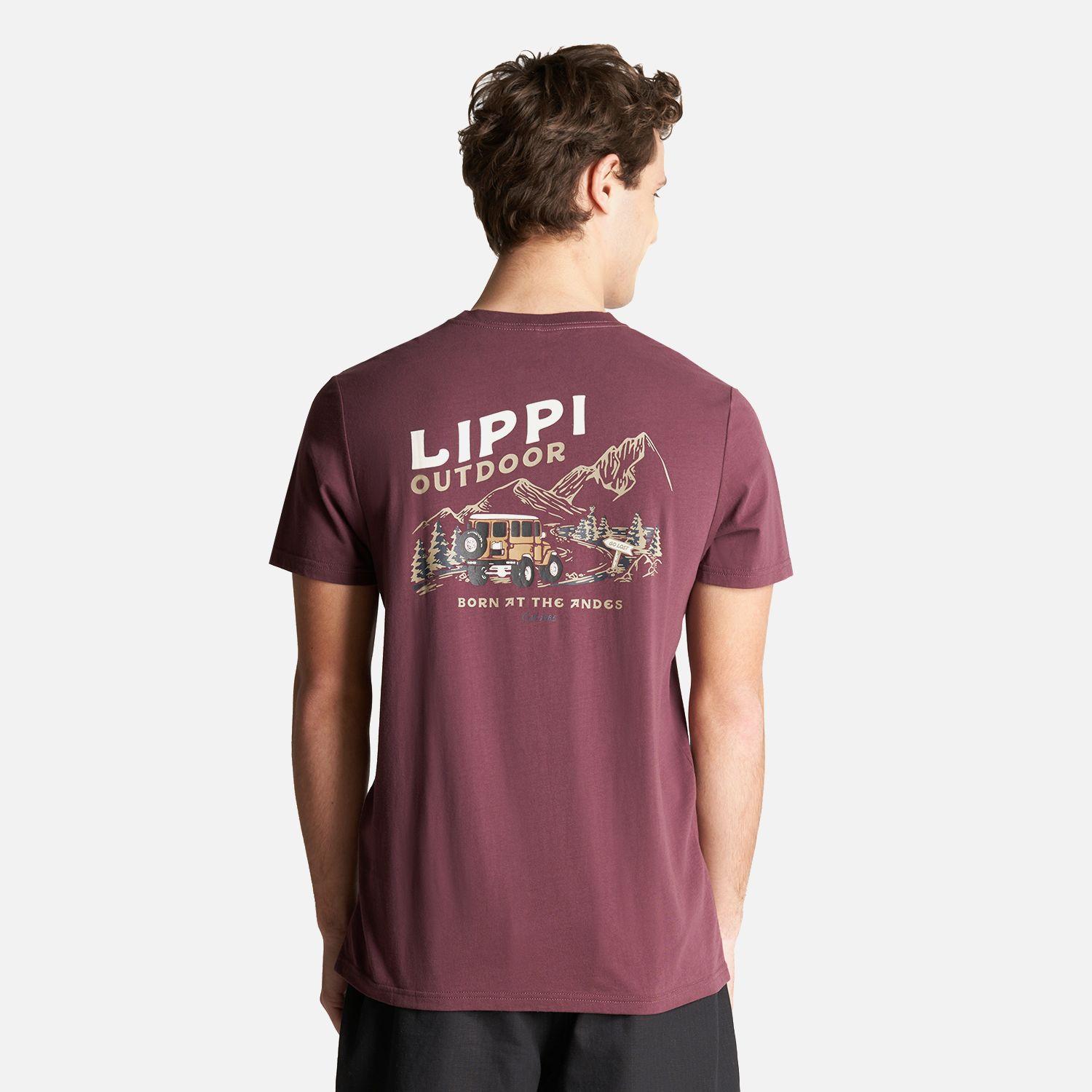 Polera Hombre Go Lost T-Shirt Burdeo Lippi-5