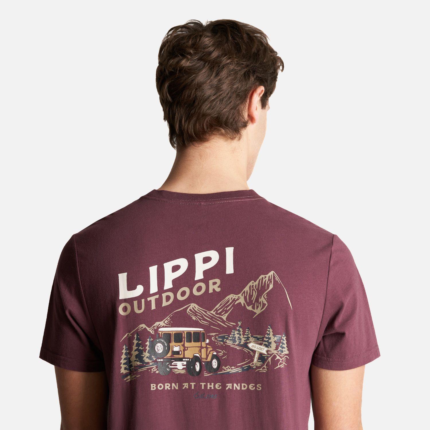 Polera Hombre Go Lost T-Shirt Burdeo Lippi-6