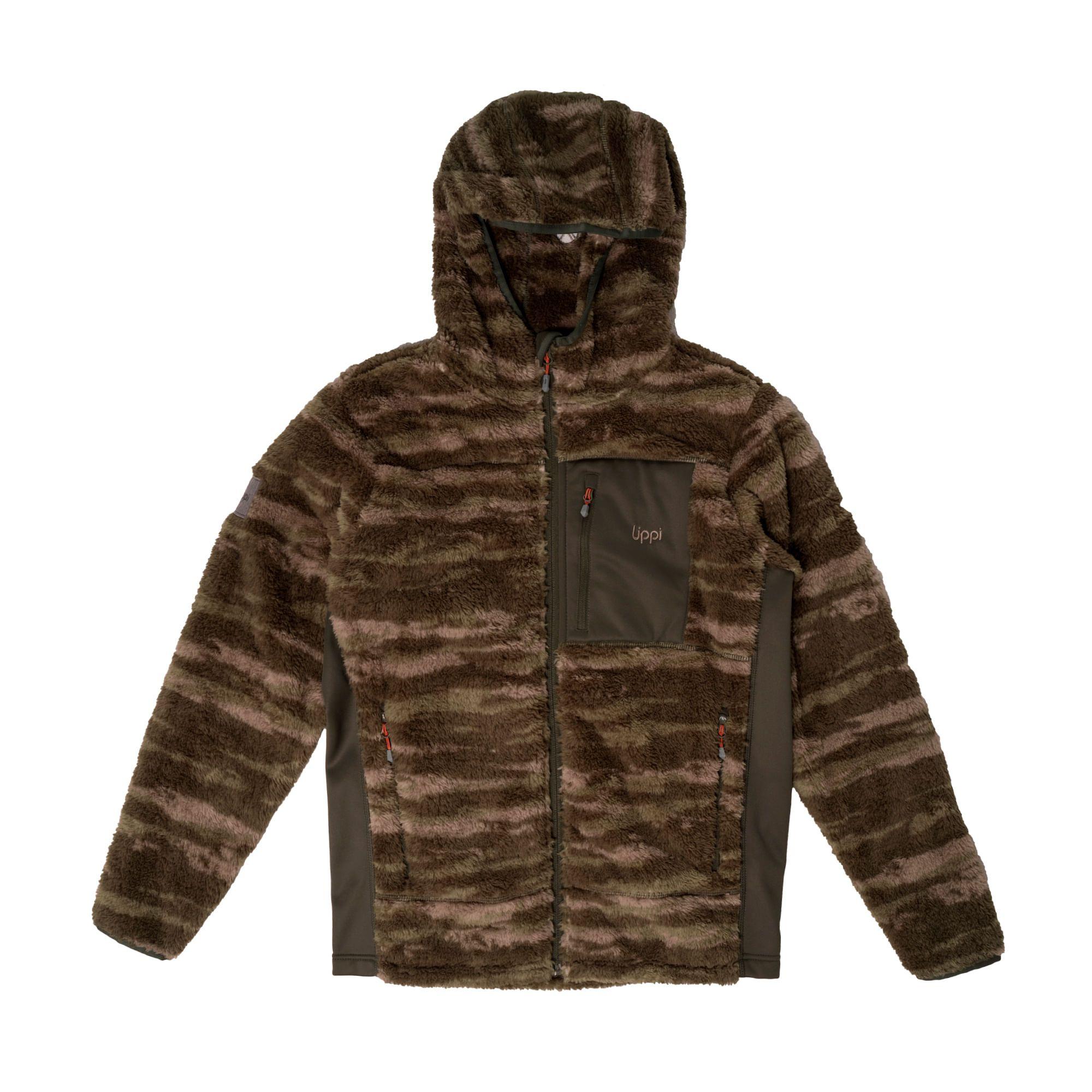 Poleron Teen Boy Cross Nano-F Shaggy Jacket Print Verde Militar Lippi-0