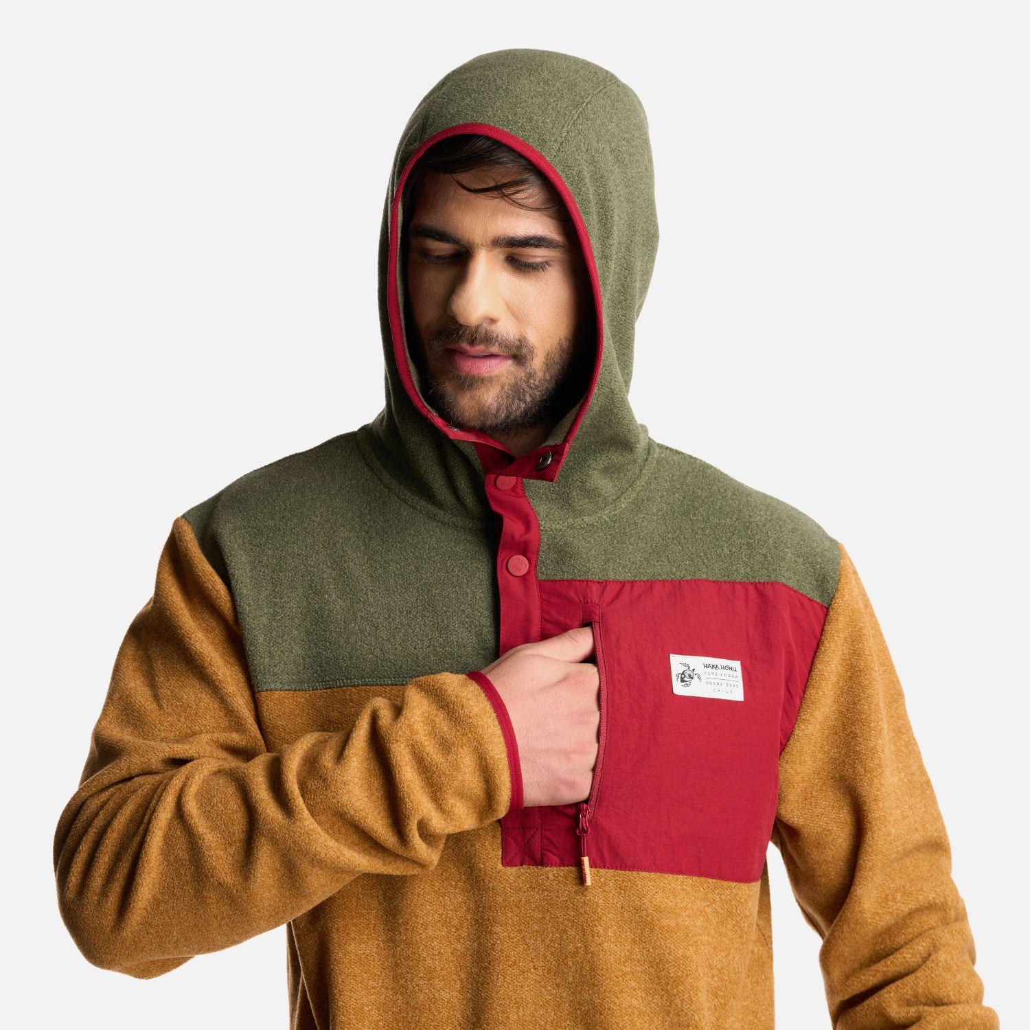 Poleron Hombre Tokerau Hoodie Ocre Haka Honu-5