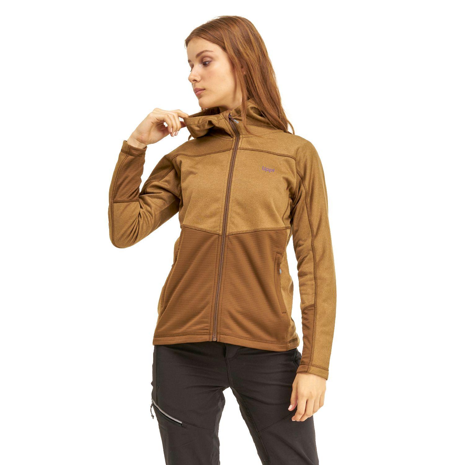 Poleron Mujer Wellness Nano-F Hoody Jacket Melange Mostaza Lippi-1
