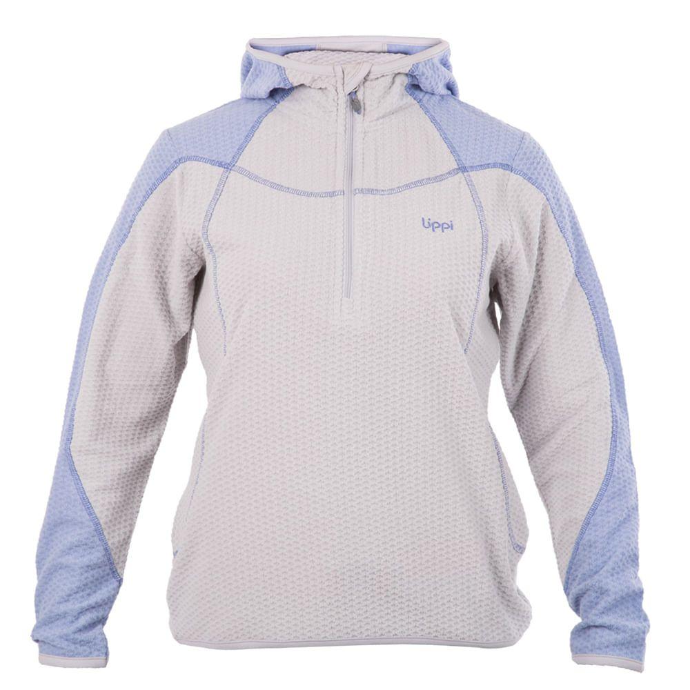 Poleron Mujer Jacaranda Nano-F 14 Zip Hoody Gris Claro / Lila Lippi I17-0