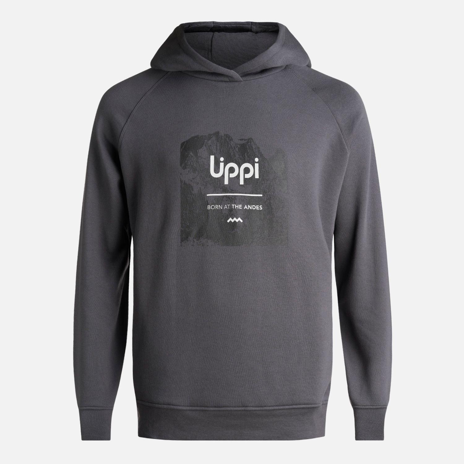 Poleron Hombre Insigne Hoody Sweatshirt Front Print Grafito Lippi I24-0