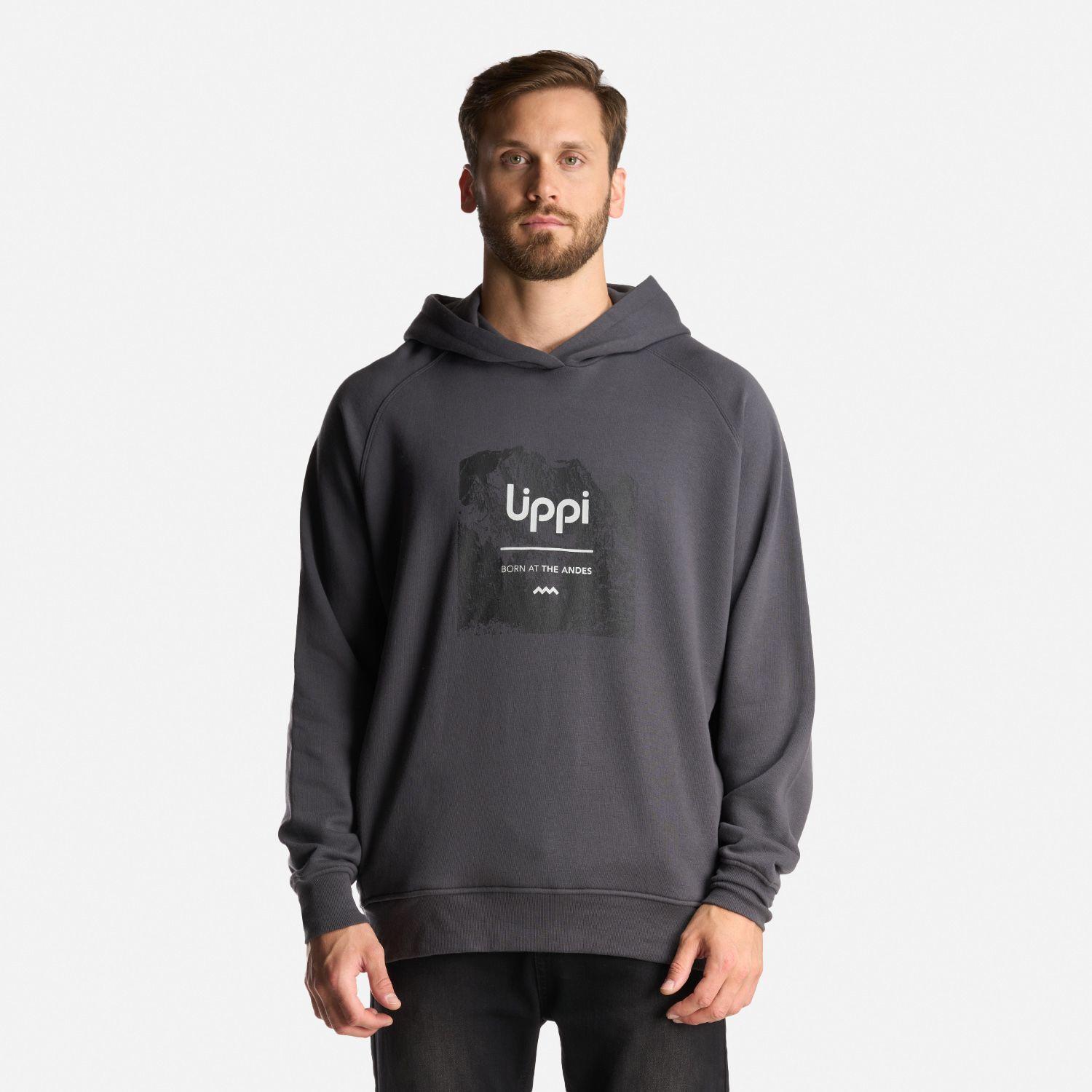 Poleron Hombre Insigne Hoody Sweatshirt Front Print Grafito Lippi I24-1