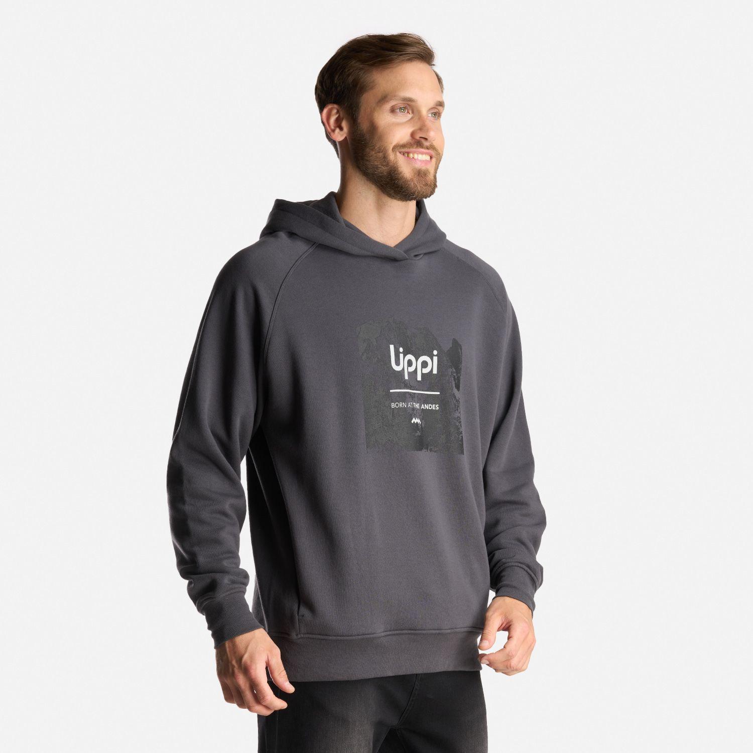 Poleron Hombre Insigne Hoody Sweatshirt Front Print Grafito Lippi I24-2