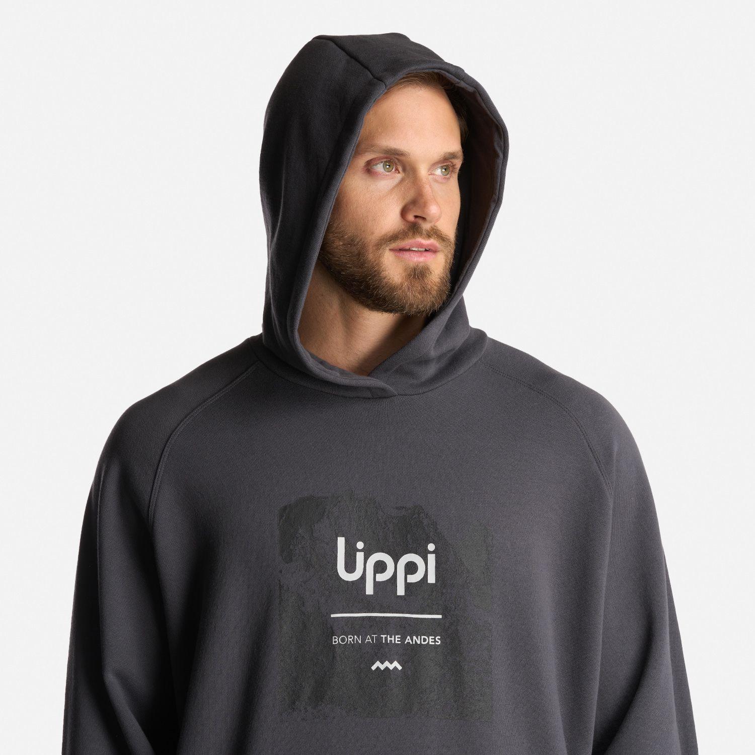 Poleron Hombre Insigne Hoody Sweatshirt Front Print Grafito Lippi I24-5