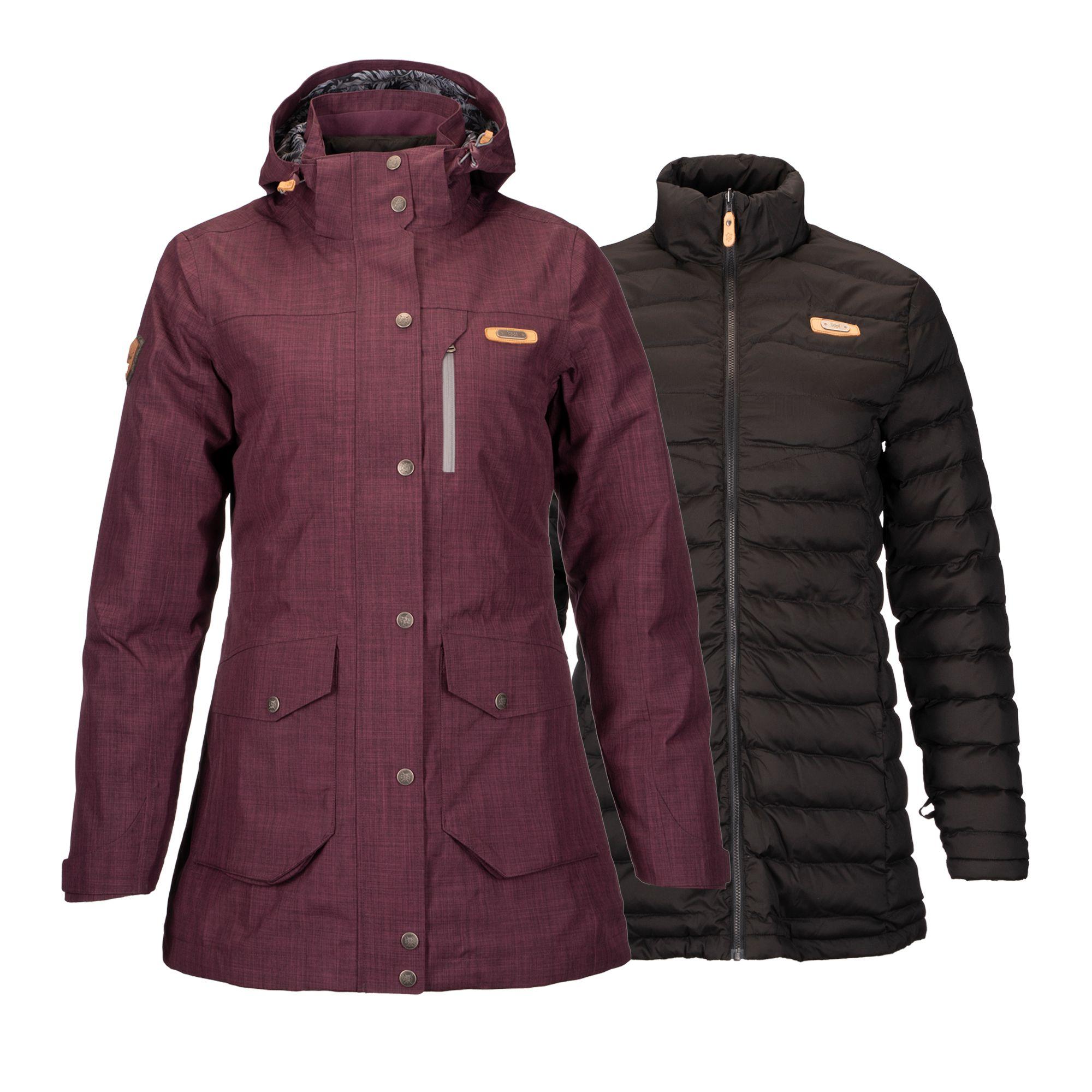Chaqueta Mujer Nalca Fusion-3 Hoody Jacket Vino Grafito Lippi-0