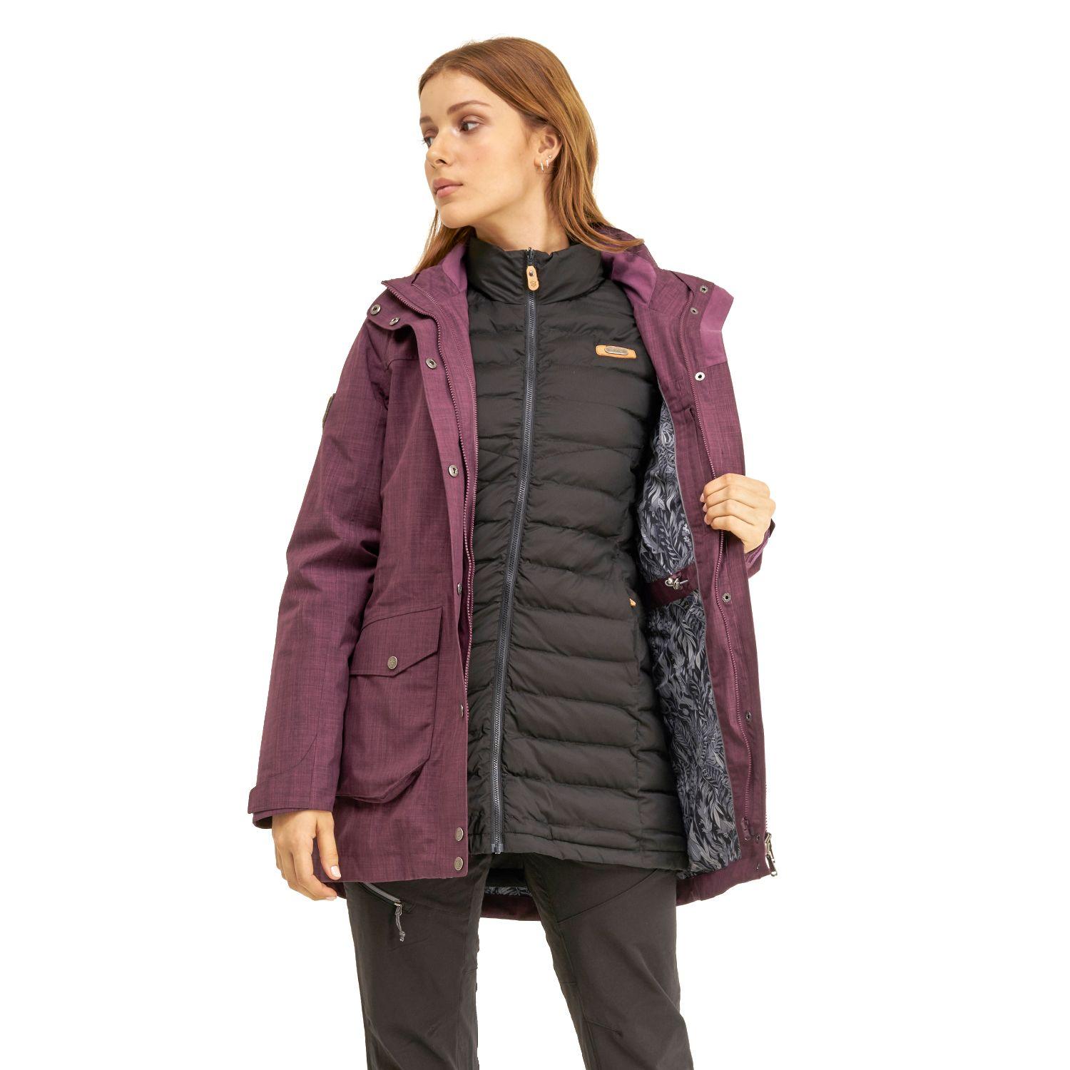 Chaqueta Mujer Nalca Fusion-3 Hoody Jacket Vino Grafito Lippi-5
