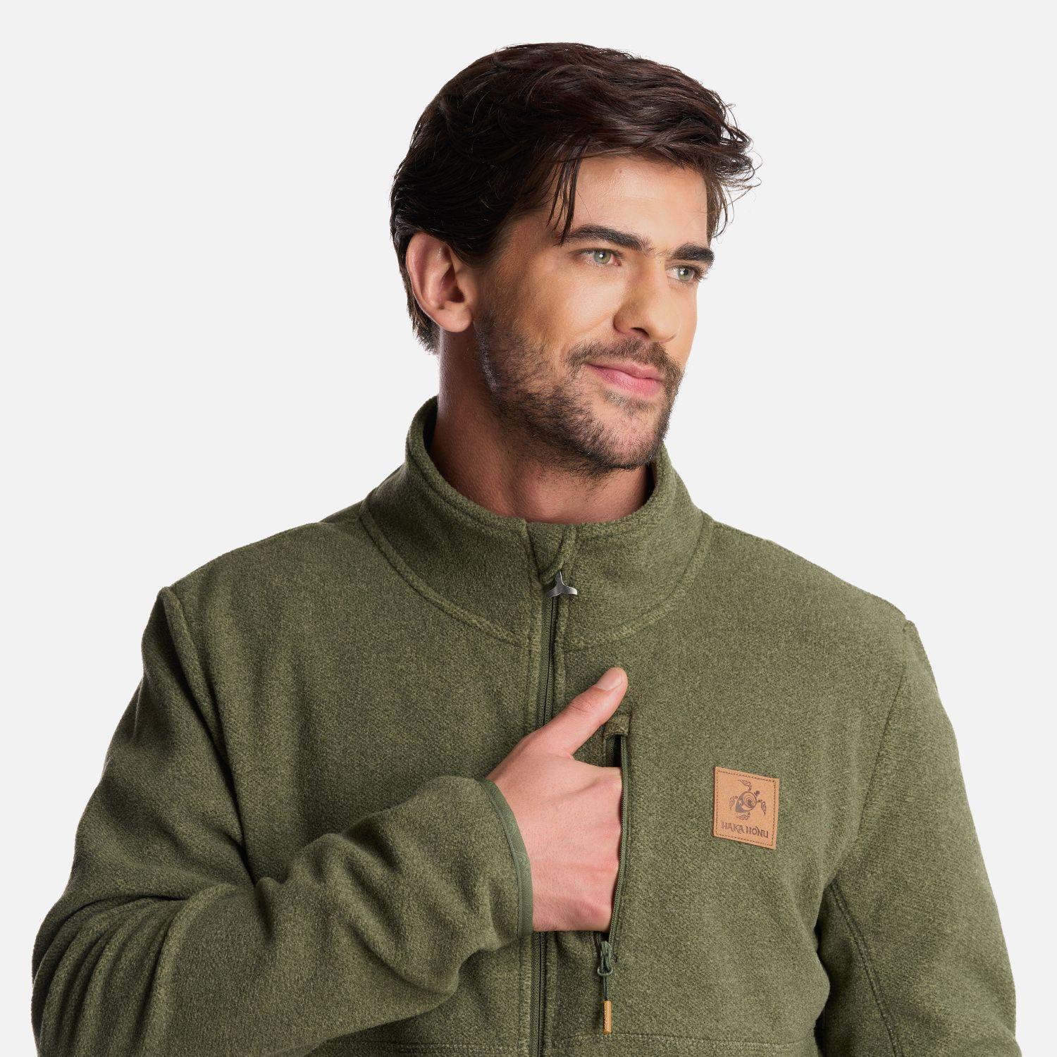 Poleron Hombre Tokerau Pro Verde Grisaceo Haka Honu-5