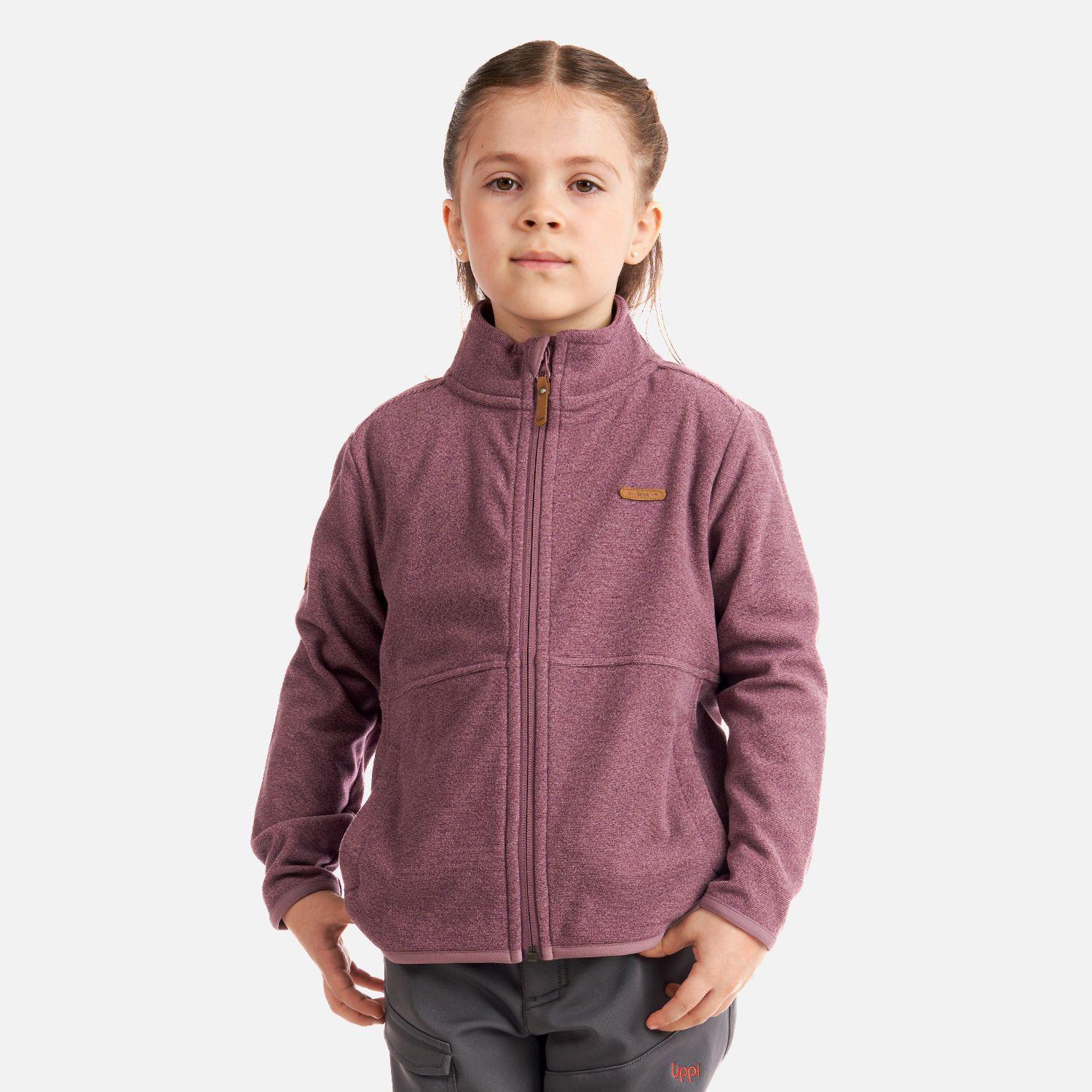 Poleron Niña Stripes Nano-F Full Zip Palo Rosa Lippi I22-1