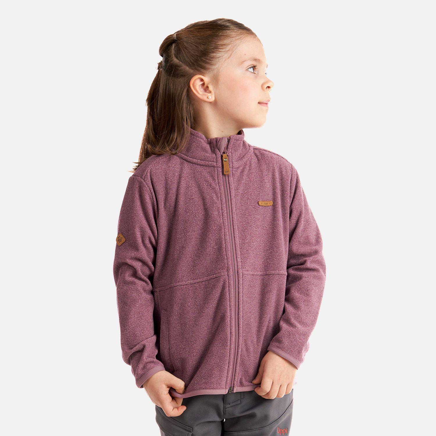 Poleron Niña Stripes Nano-F Full Zip Palo Rosa Lippi I22-2