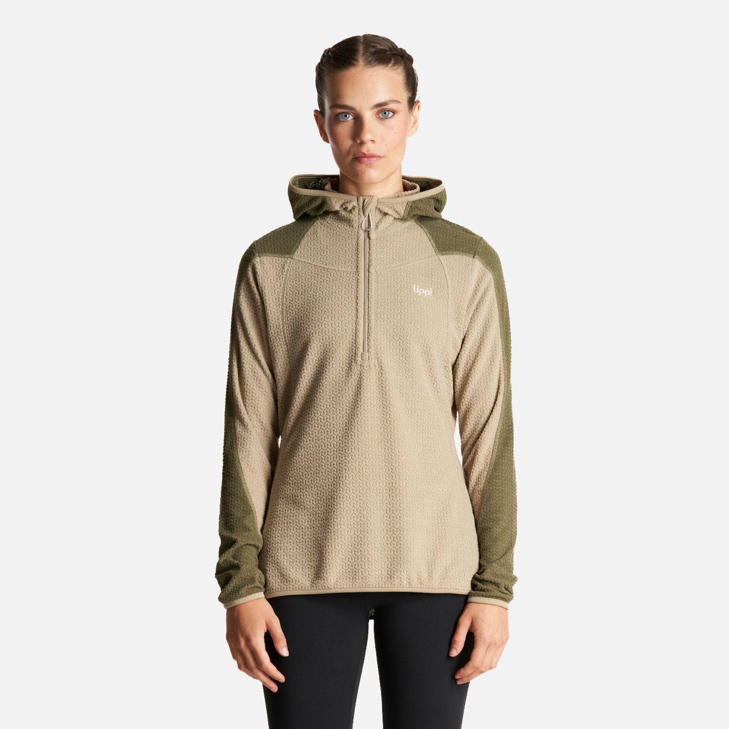 Poleron Mujer Jacaranda Nano-F 14 Zip Hoody Verde Grisaceo Lippi-0