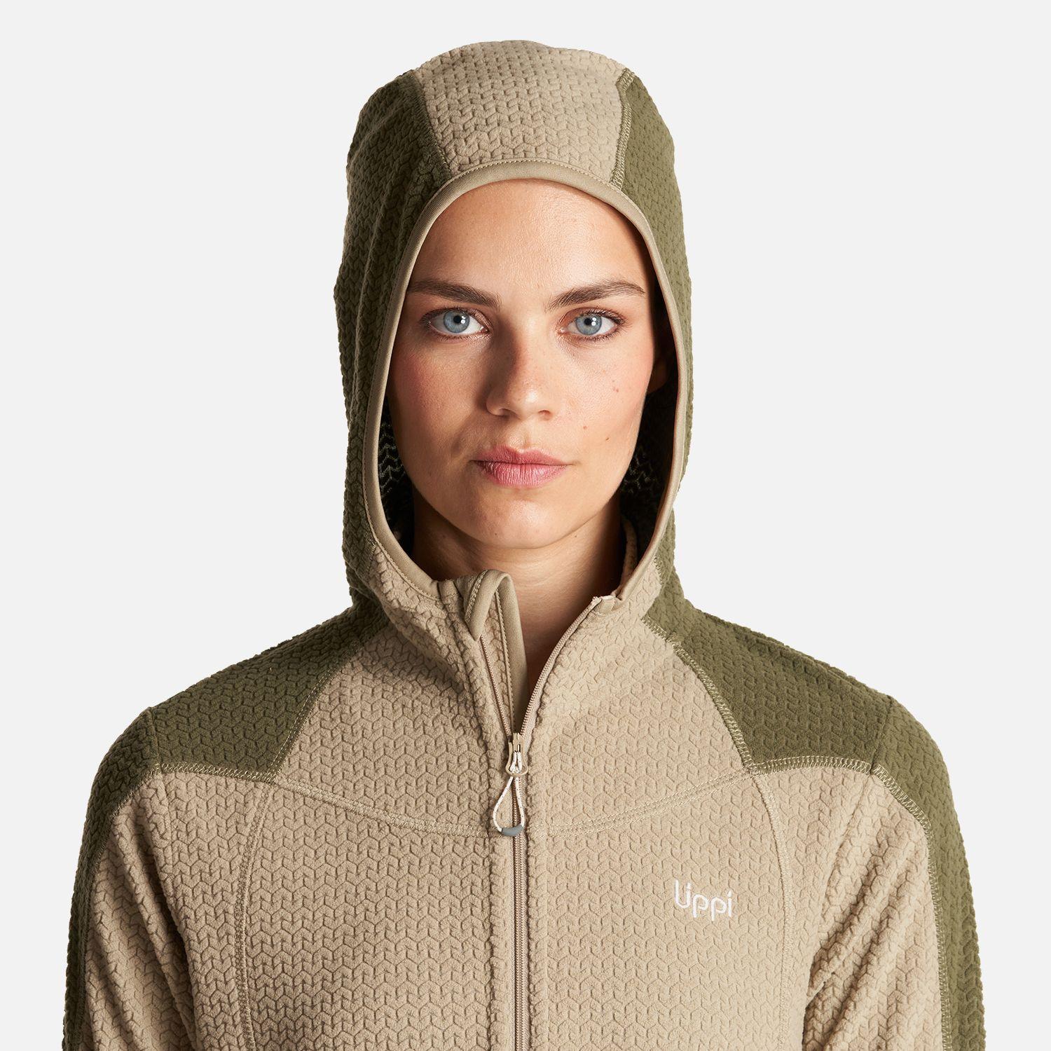 Poleron Mujer Jacaranda Nano-F 14 Zip Hoody Verde Grisaceo Lippi-3
