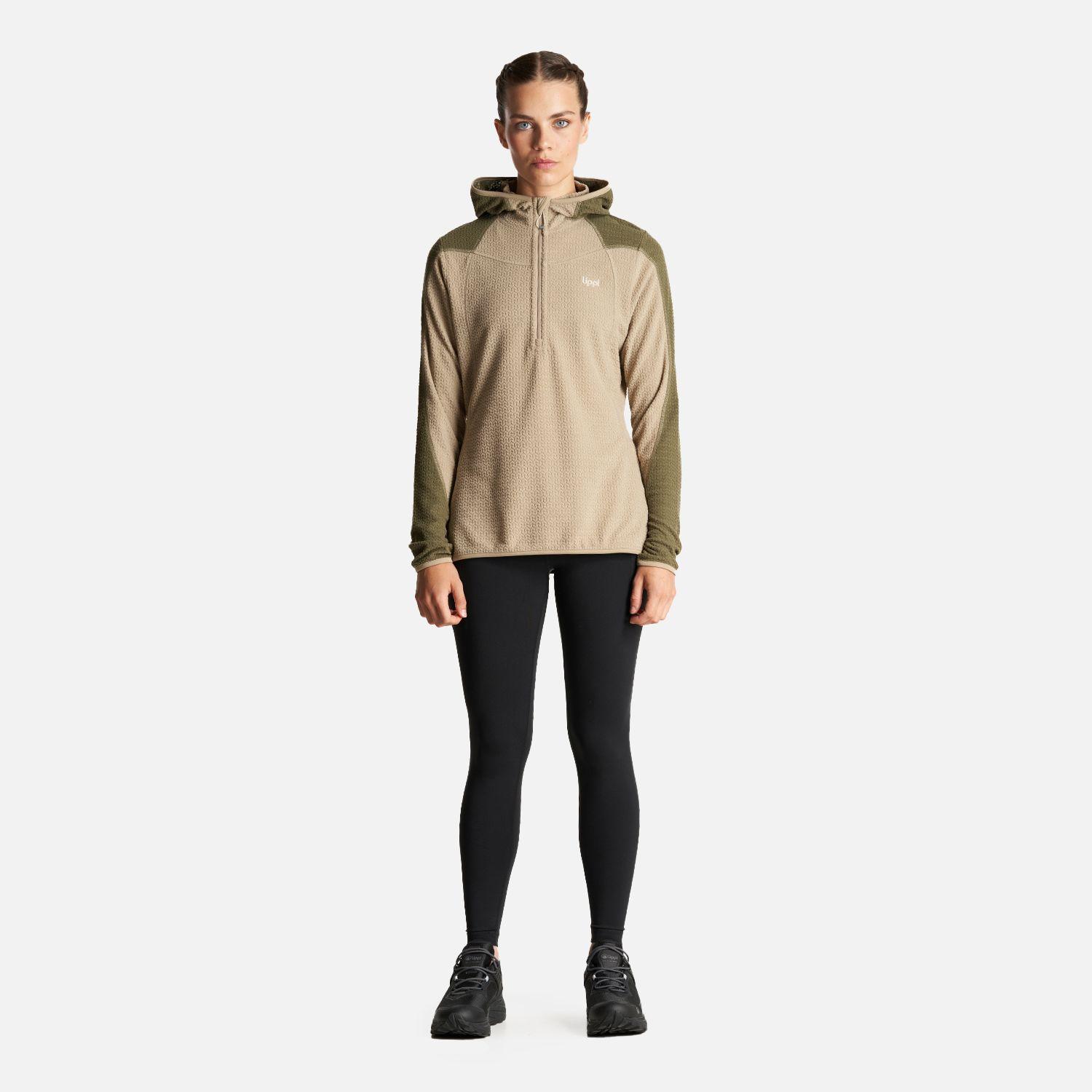 Poleron Mujer Jacaranda Nano-F 14 Zip Hoody Verde Grisaceo Lippi-4
