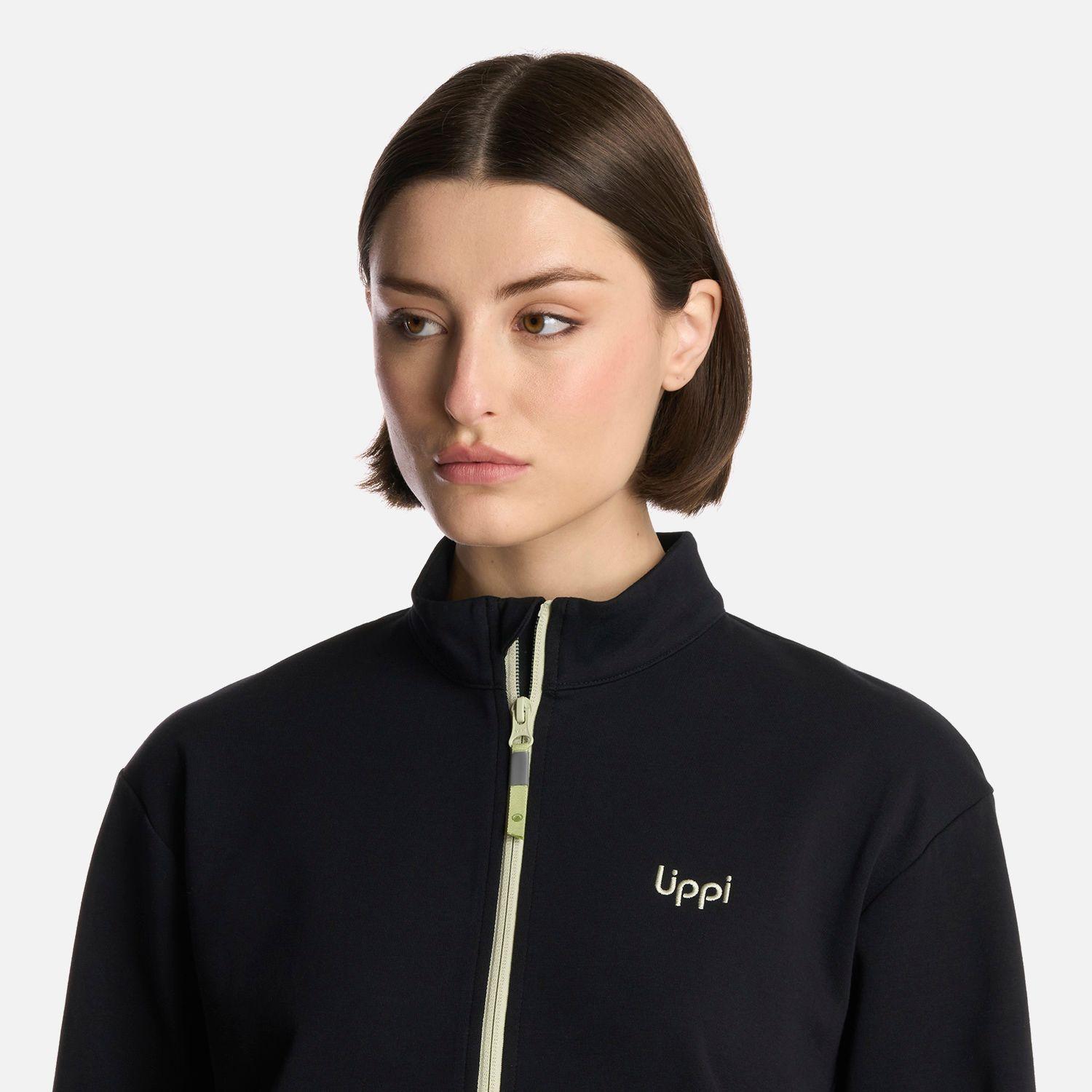 Polerón Mujer DownStreet 1/4 Zip Sweatshirt Negro Lippi-3