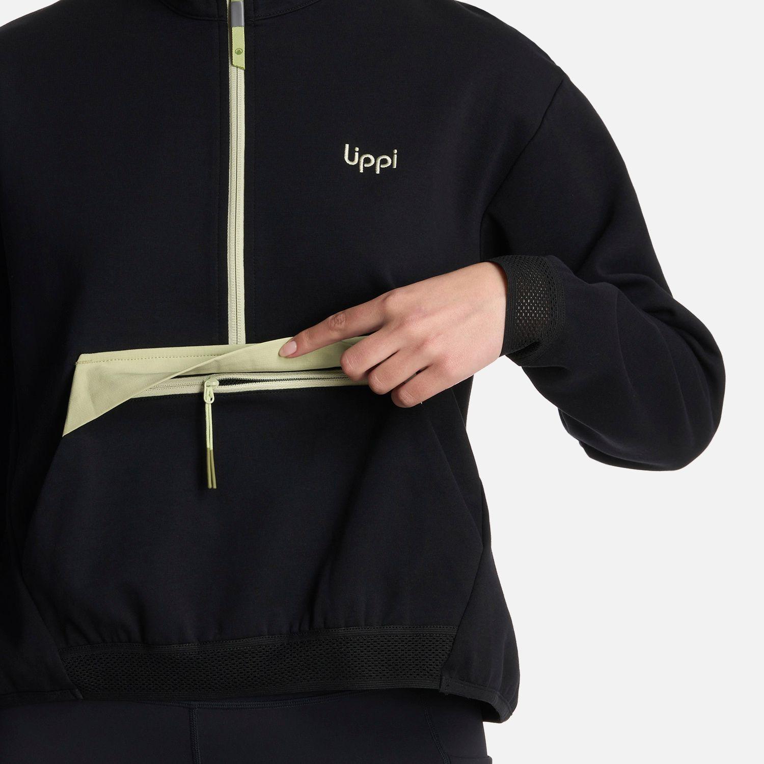 Polerón Mujer DownStreet 1/4 Zip Sweatshirt Negro Lippi-4