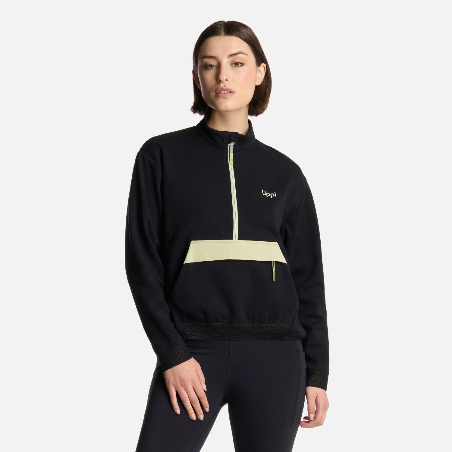 Polerón Mujer DownStreet 1/4 Zip Sweatshirt Negro Lippi-0