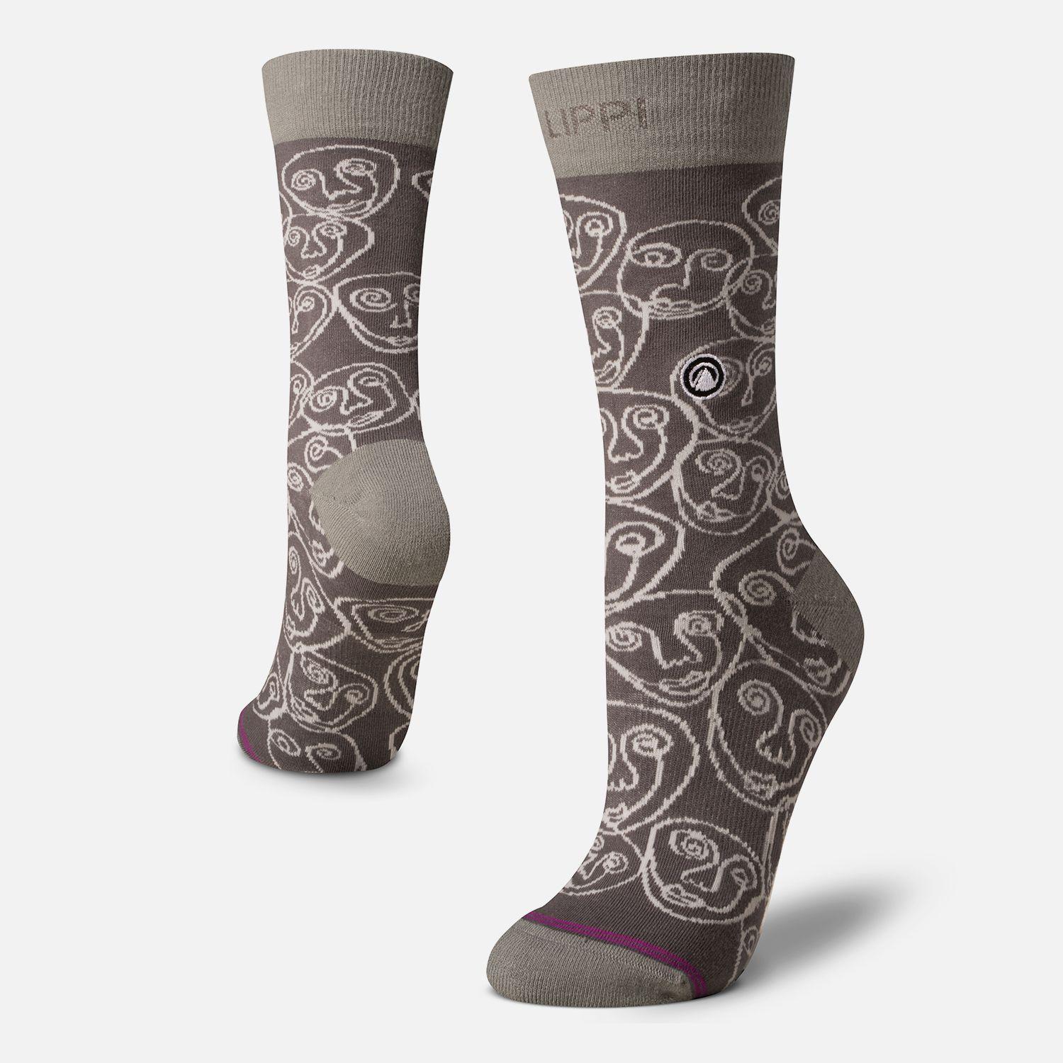 Calcetin Mujer Travel Walk Light Socks Gris Oscuro Lippi-0