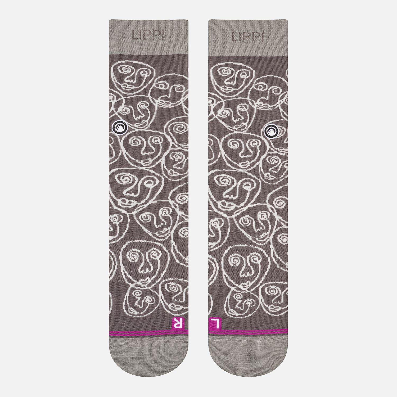 Calcetin Mujer Travel Walk Light Socks Gris Oscuro Lippi-1