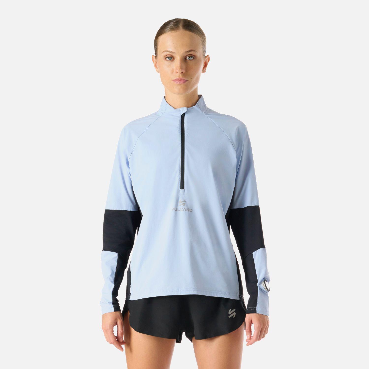 Polerón Mujer Built To Move Pro 1/4 Zip Celeste Vulcano-0