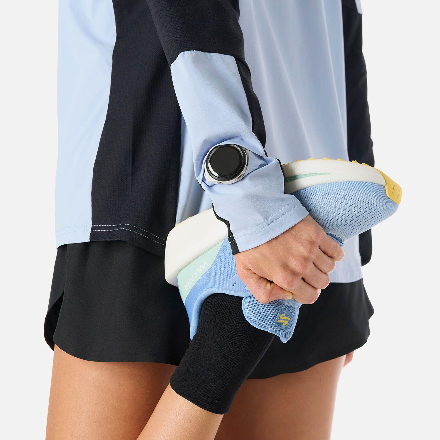 Polerón Mujer Built To Move Pro 1/4 Zip Celeste Vulcano-5