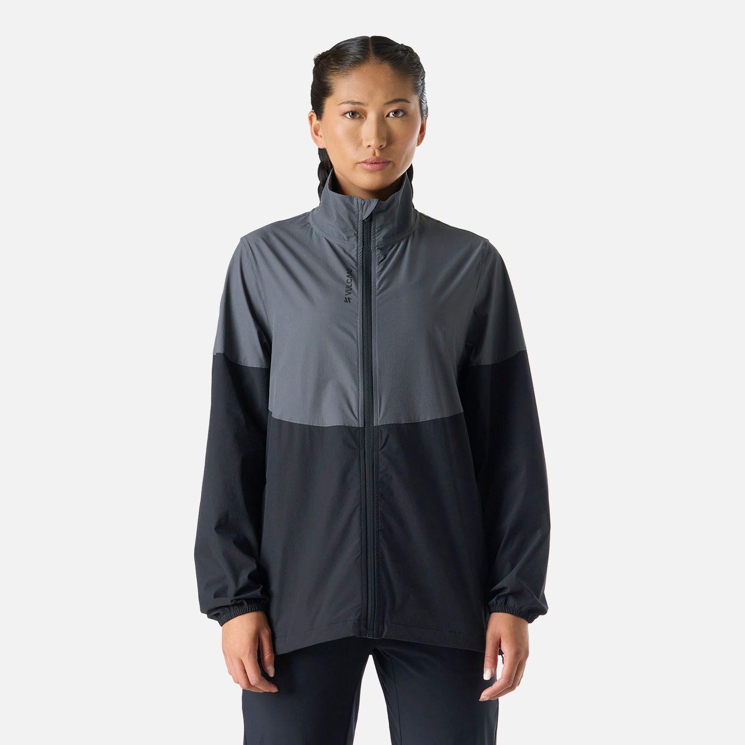 Chaqueta Mujer Tempo Full Zip Windbreaker Negro Vulcano-0