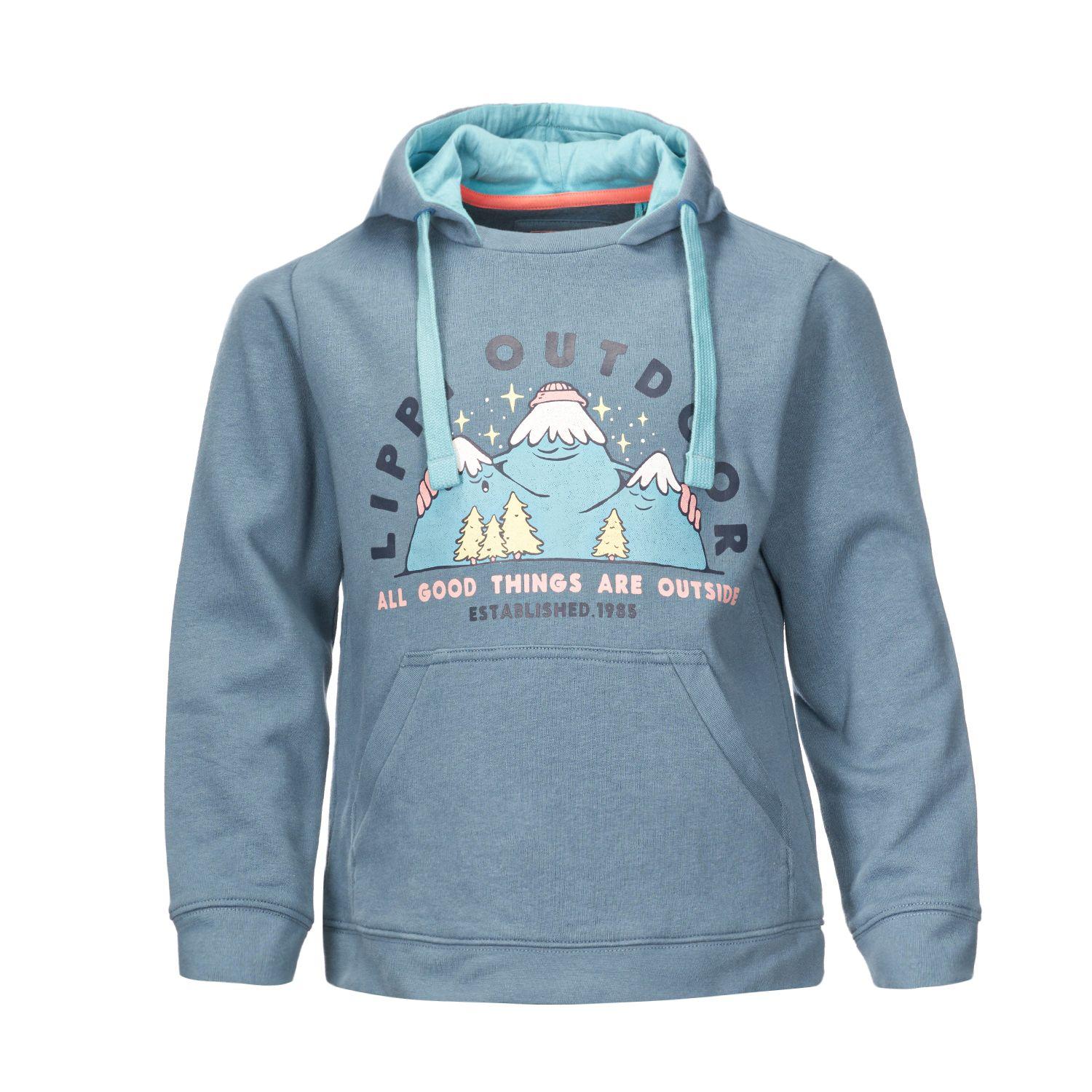 Poleron Niña Insigne Hoody Sweatshirt Azul Grisaceo Lippi-0