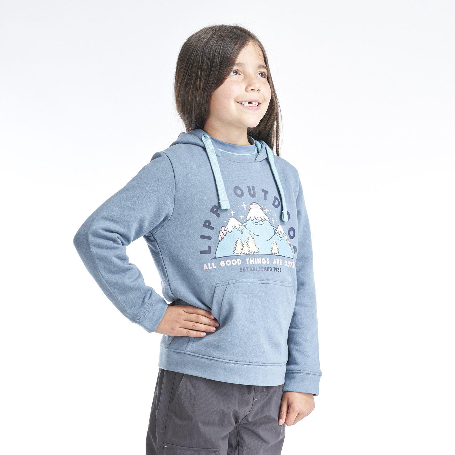 Poleron Niña Insigne Hoody Sweatshirt Azul Grisaceo Lippi-2