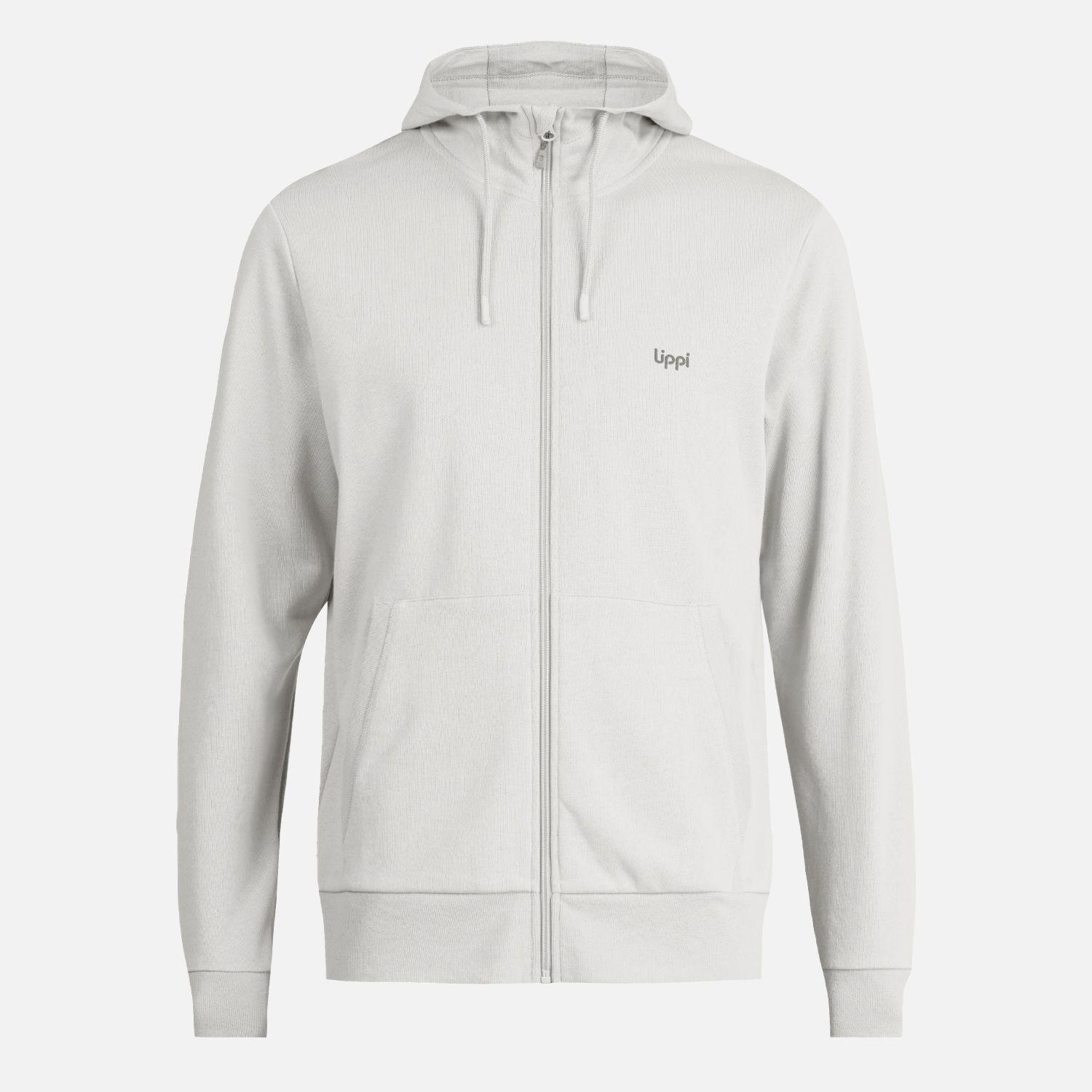 Poleron Hombre Ulmo Full Zip Hoody Sweatshirt Melange Gris Claro Lippi I23-0