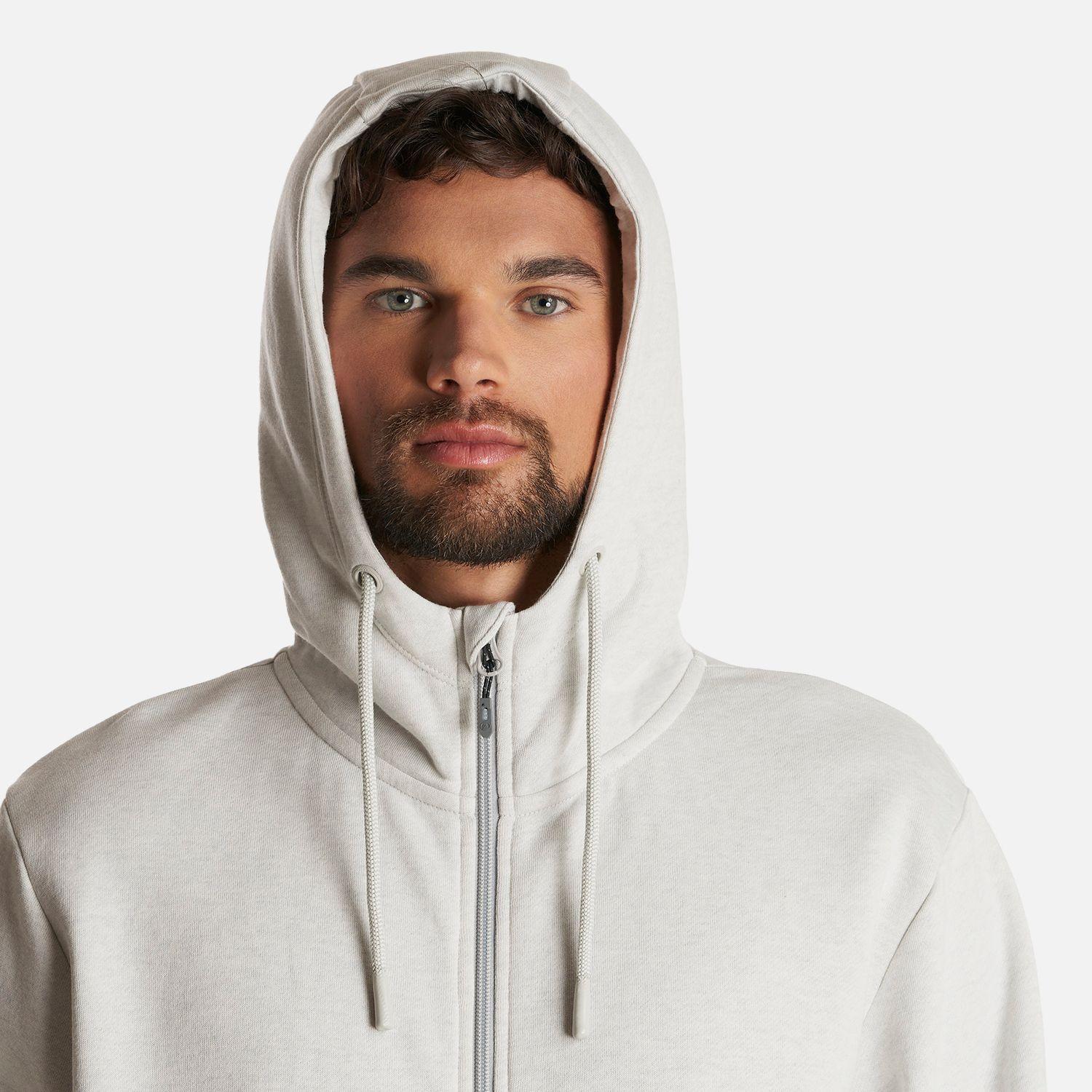 Poleron Hombre Ulmo Full Zip Hoody Sweatshirt Melange Gris Claro Lippi I23-6