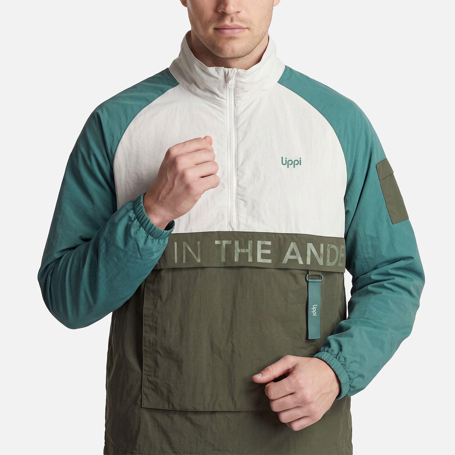Chaqueta Hombre WindCity WindBreaker 1/4 Zip Jacket Verde Militar Lippi V27-2